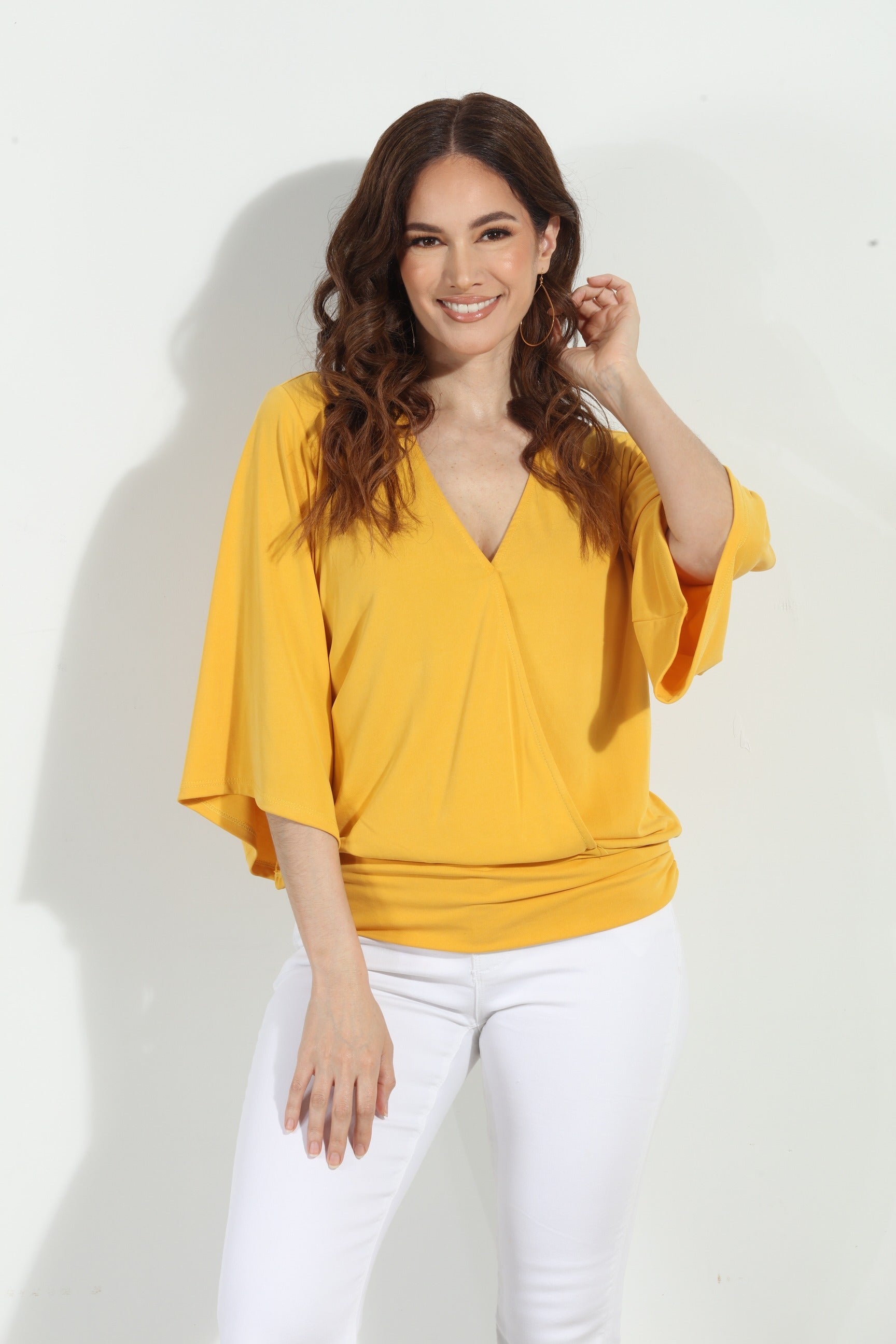 Mimosa Cupro Stretch Banded Kimono Top-NEW COLOR