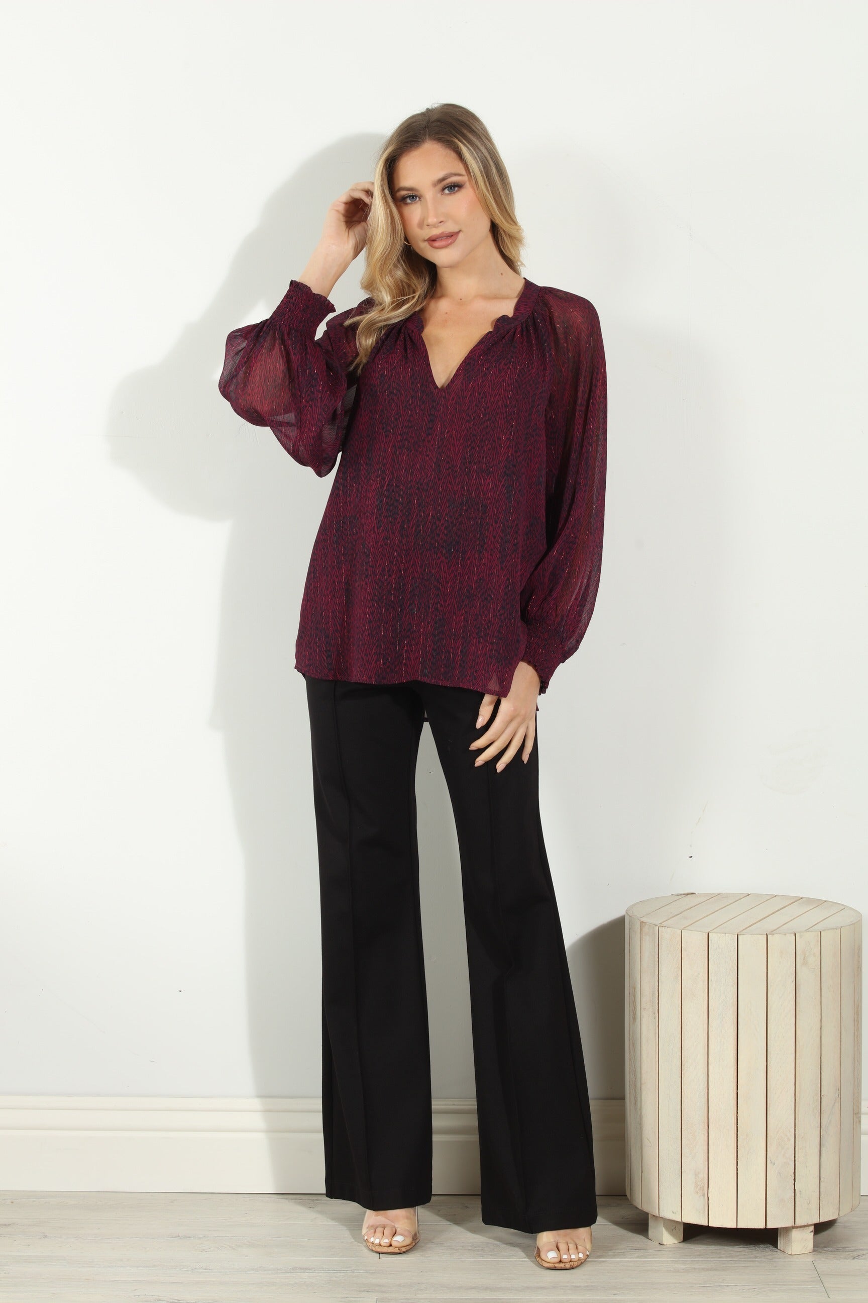 Mariela Split-Neck Blouse - BEST SELLER