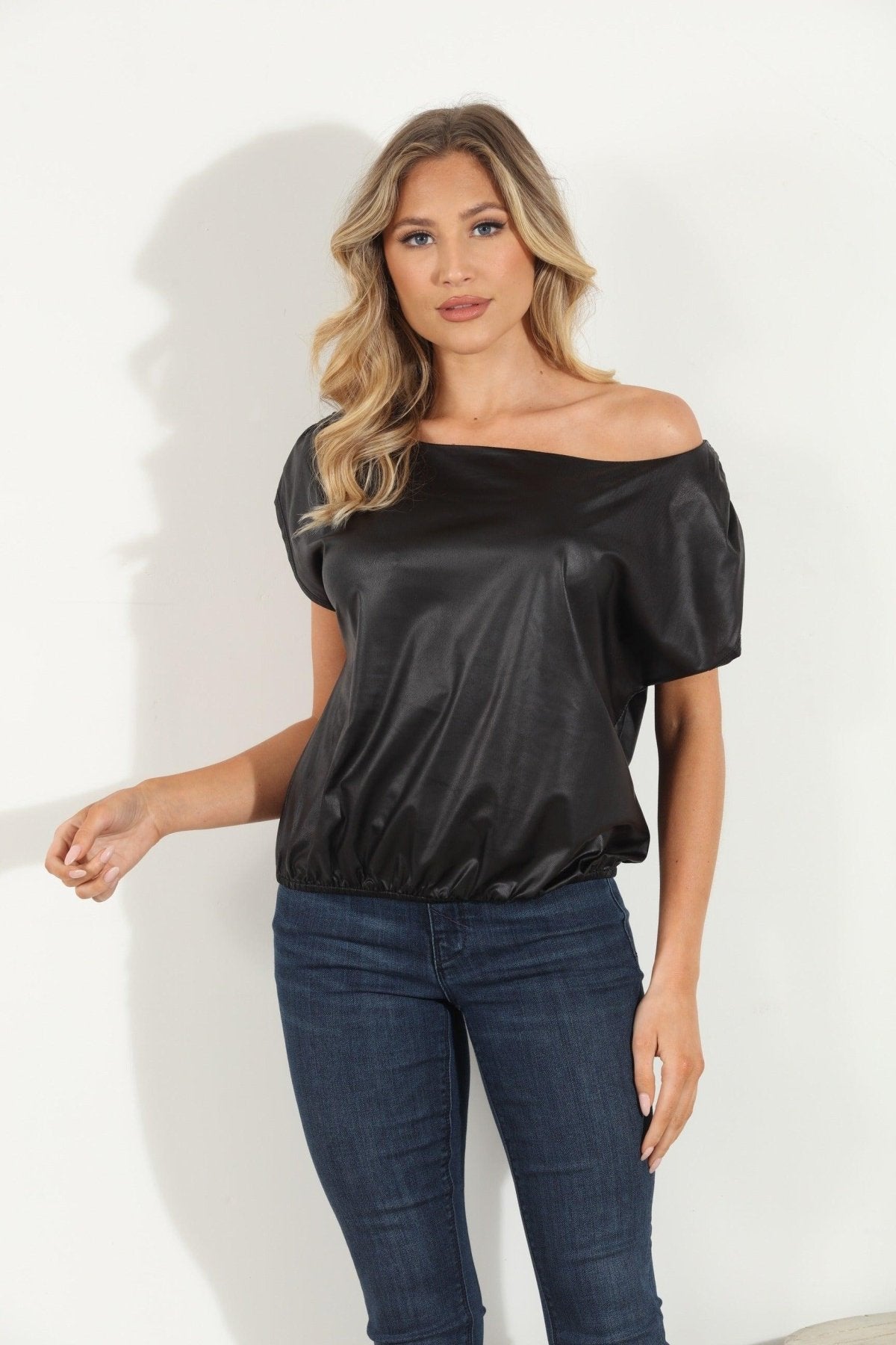 OTS Faux Leather Tee -FINAL SALE