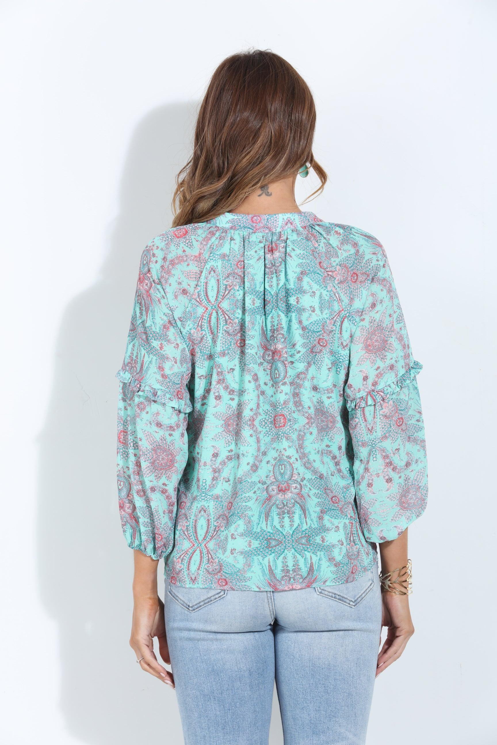 Bella Ruffle Sleeve Blouse-BEST SELLER