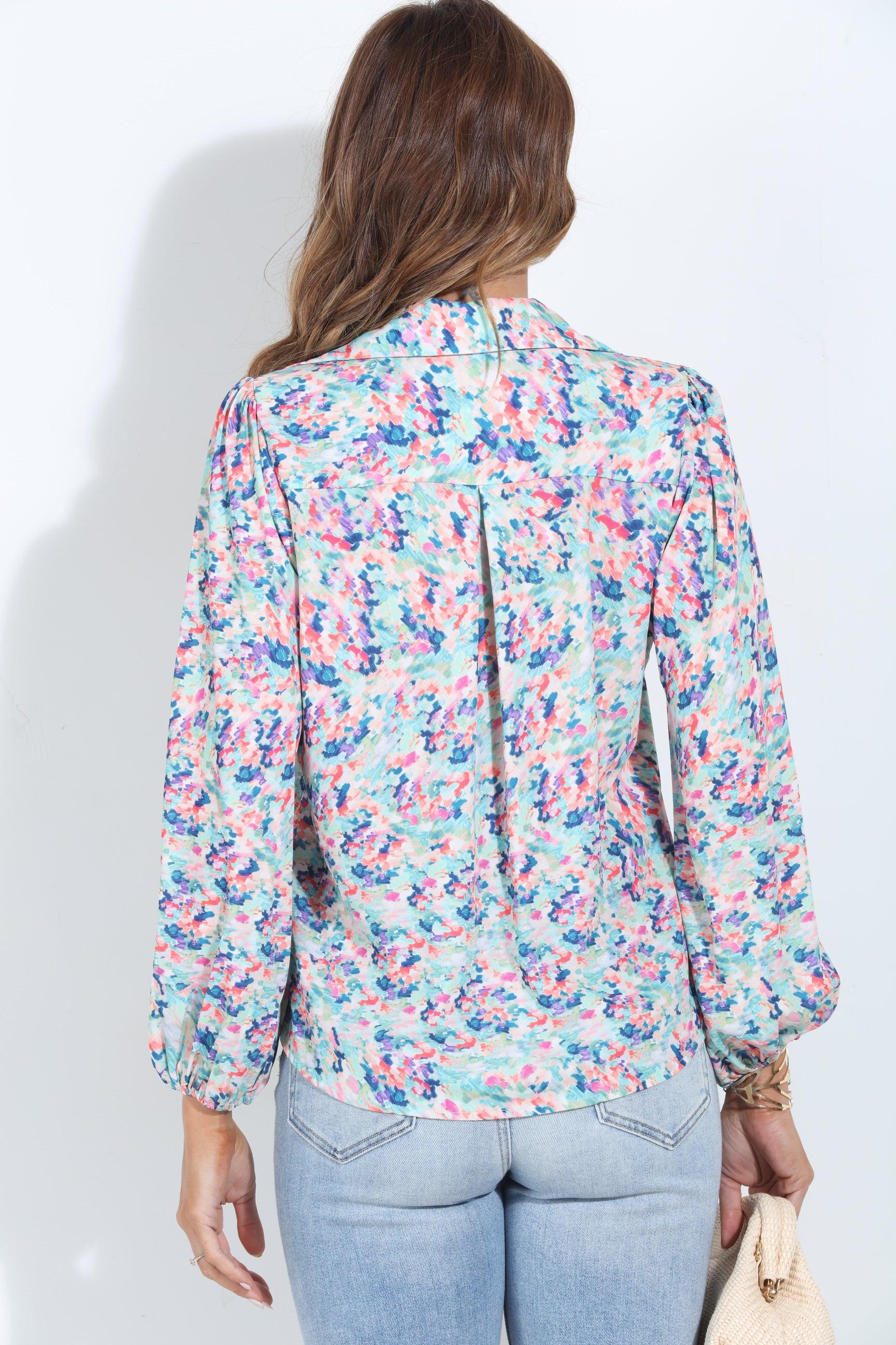 Nadi Split-Neck Blouse-FINAL SALE