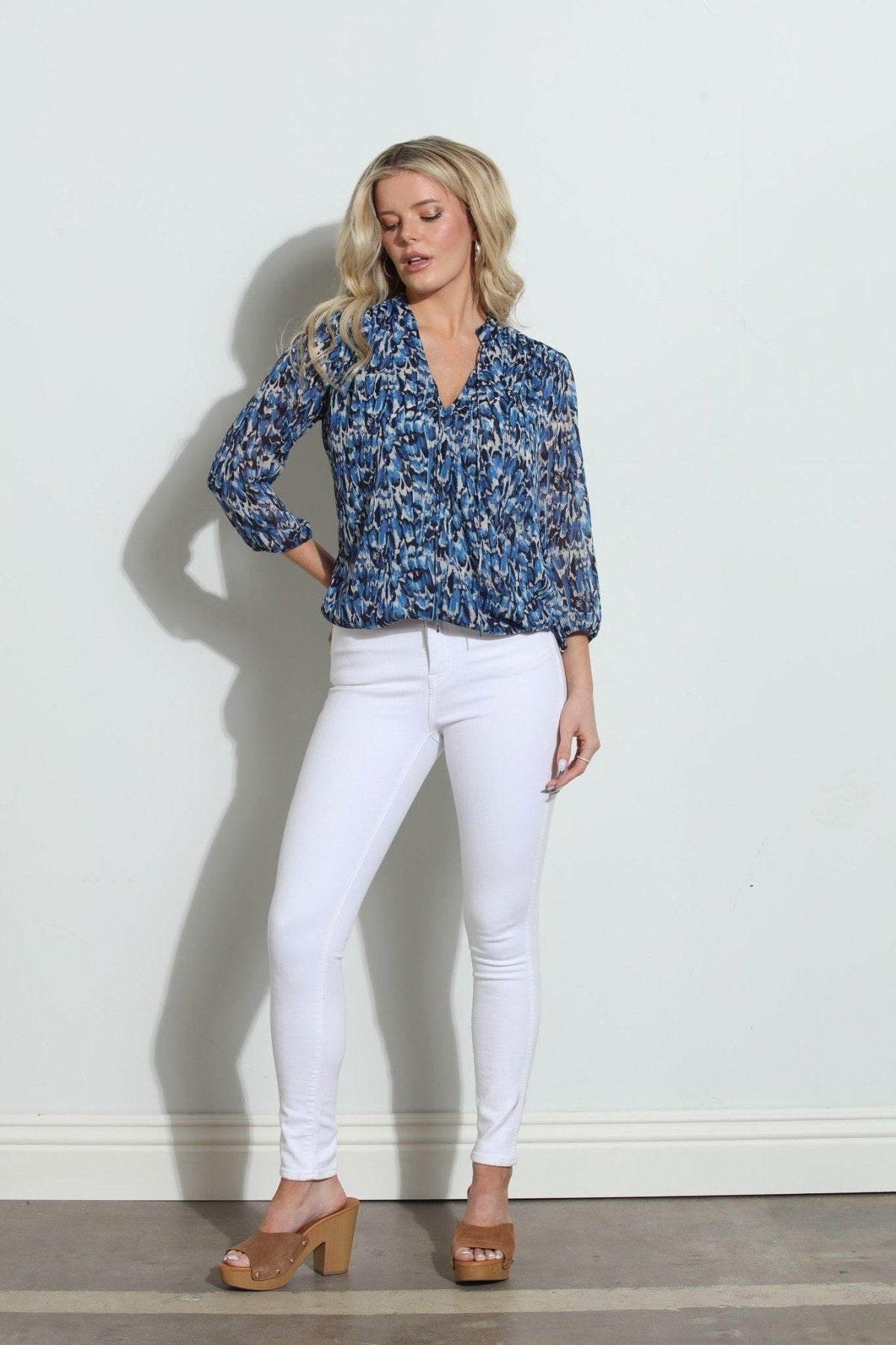 Selina 3/4 Sleeve Surplice Blouse