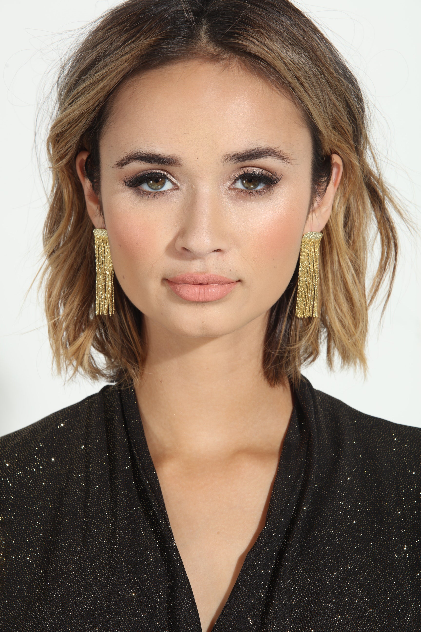 Gold Sparkle Waterfall Earrings-BEST SELLER