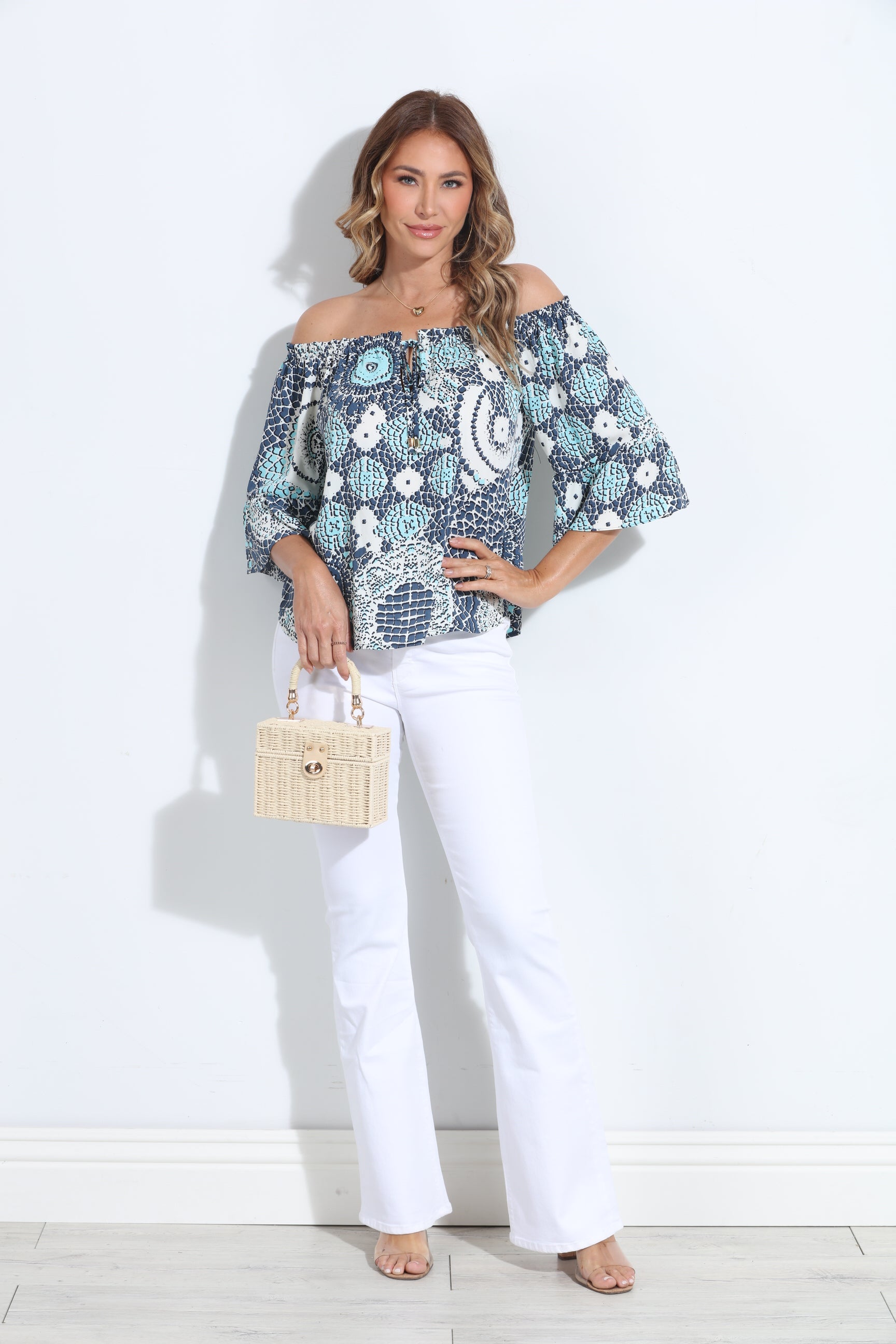 Aura OTS Ruffle Top-BEST SELLER