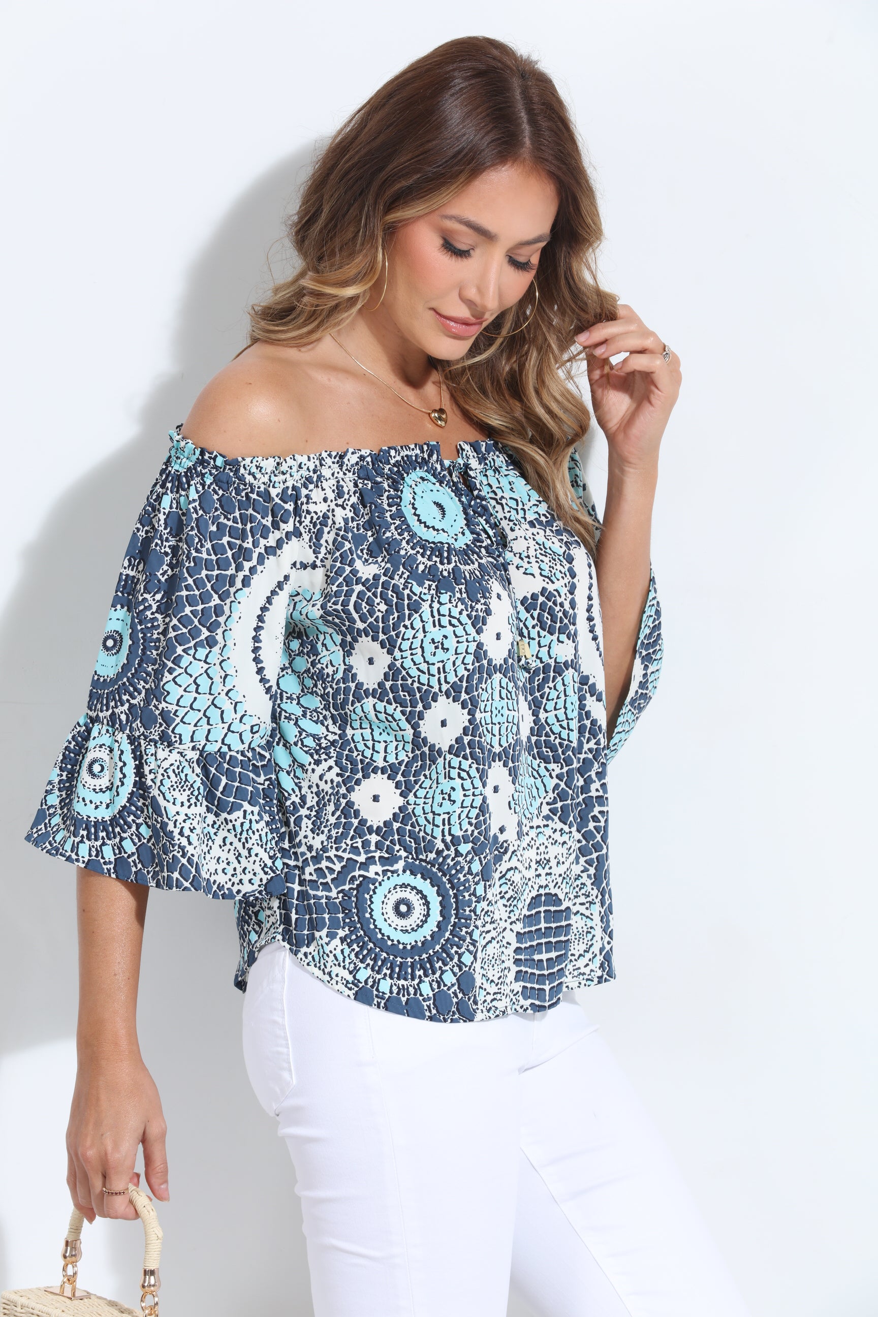 Aura OTS Ruffle Top-BEST SELLER