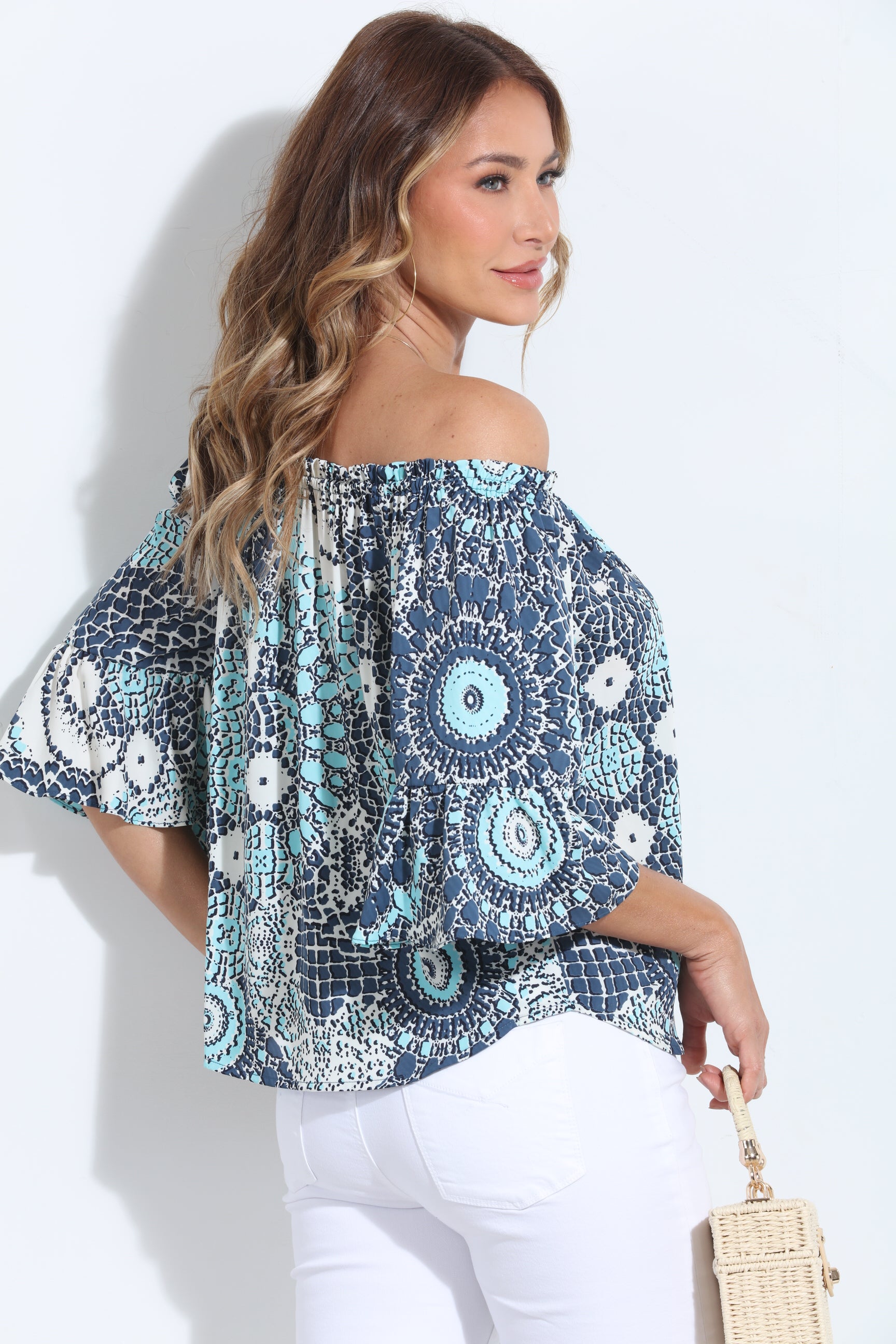 Aura OTS Ruffle Top-BEST SELLER