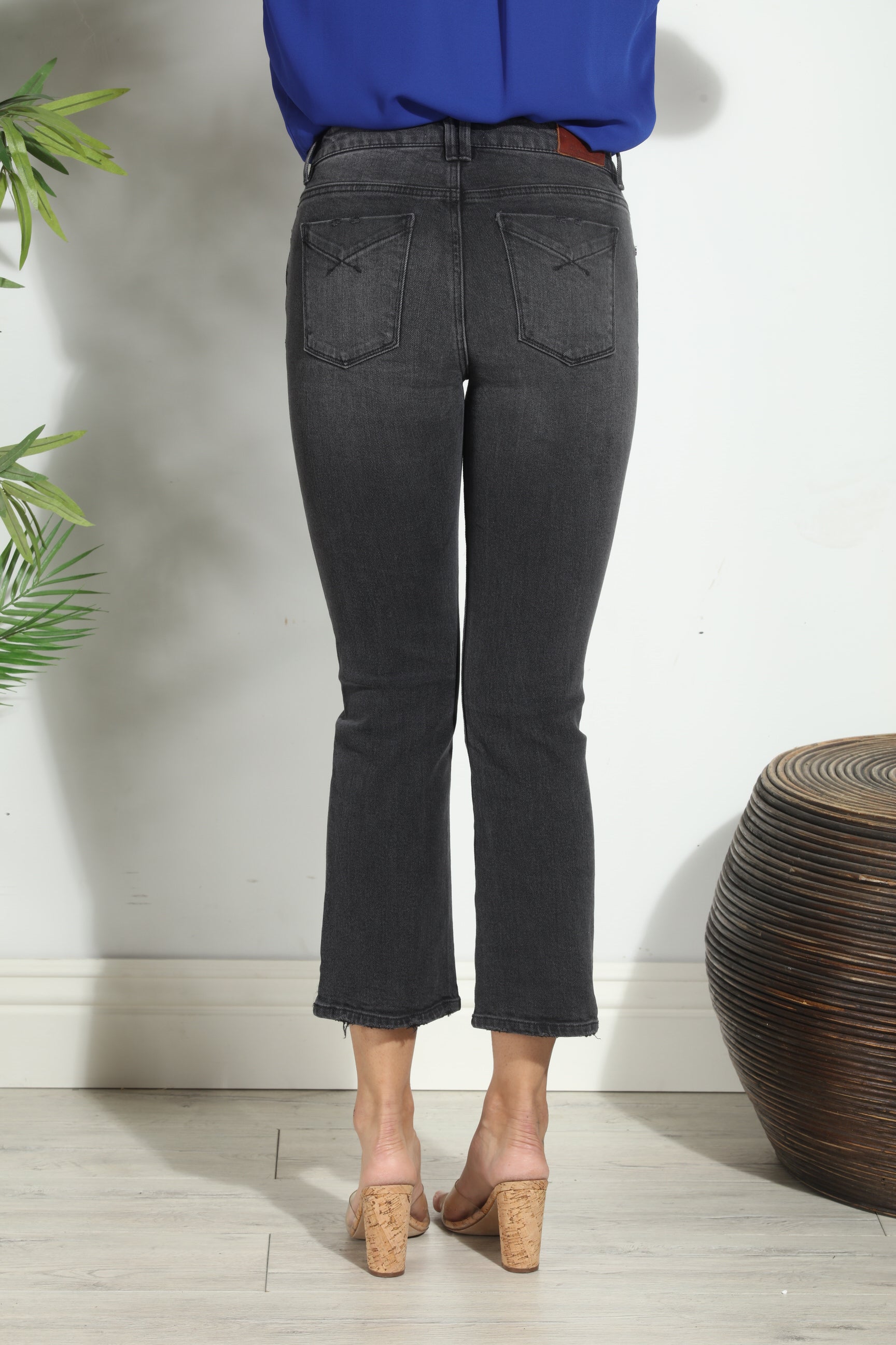 Unpublished Cropped Demi Flare Jeans -Coal-FINAL SALE