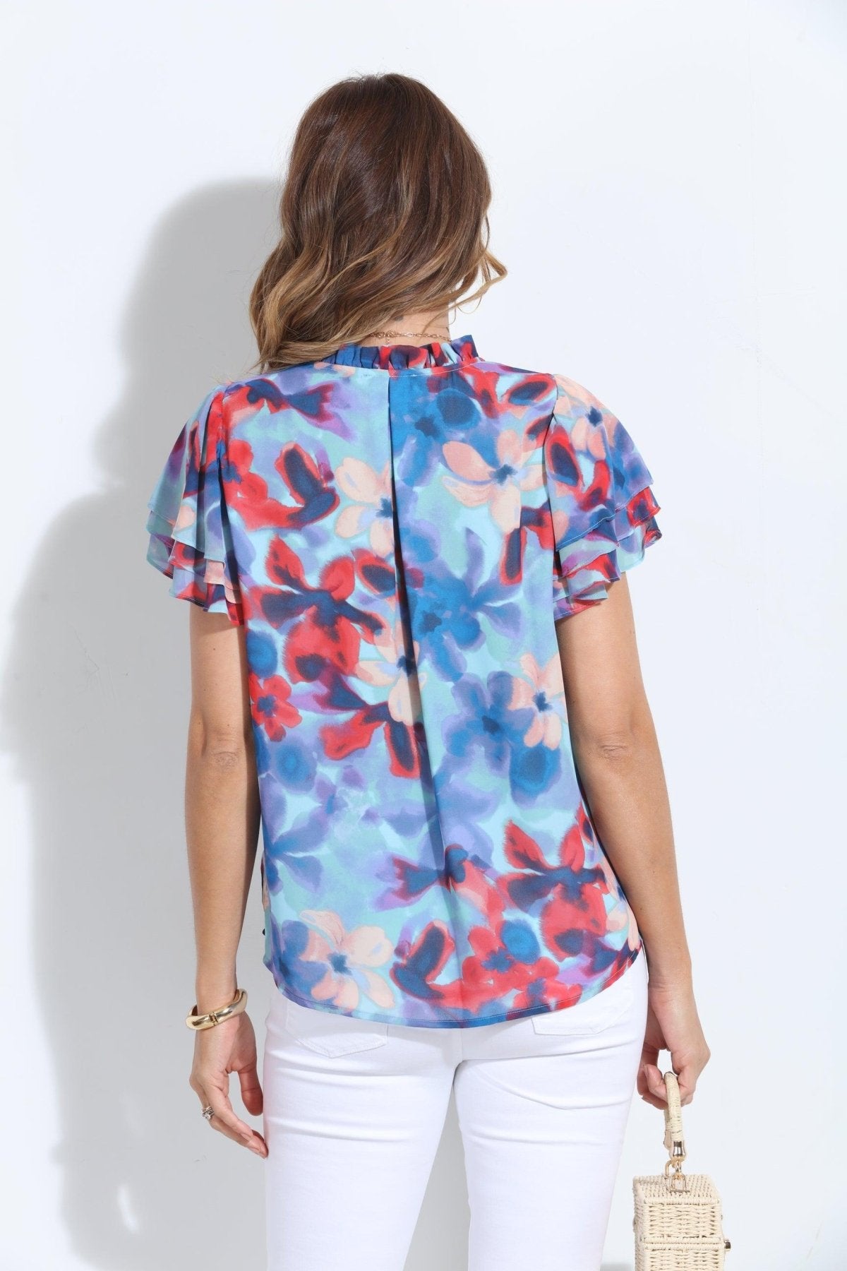 Malorie Short Sleeve Chiffon Blouse-BEST SELLER