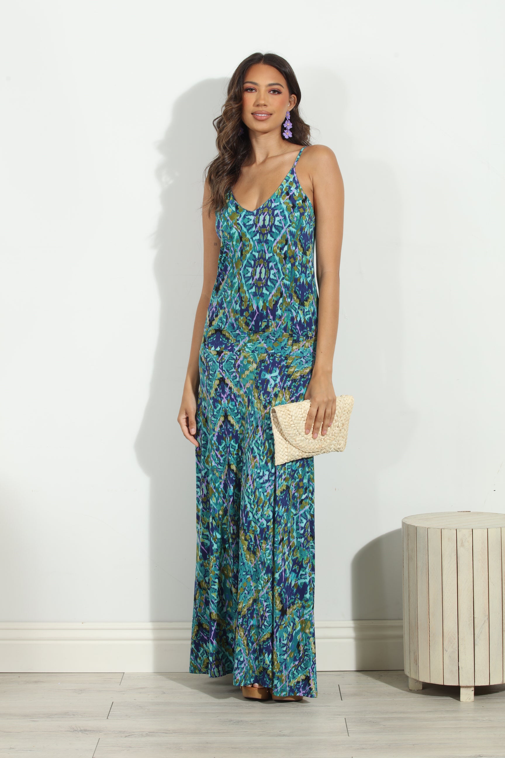 Duffy Stretch Drop Waist Maxi Dress