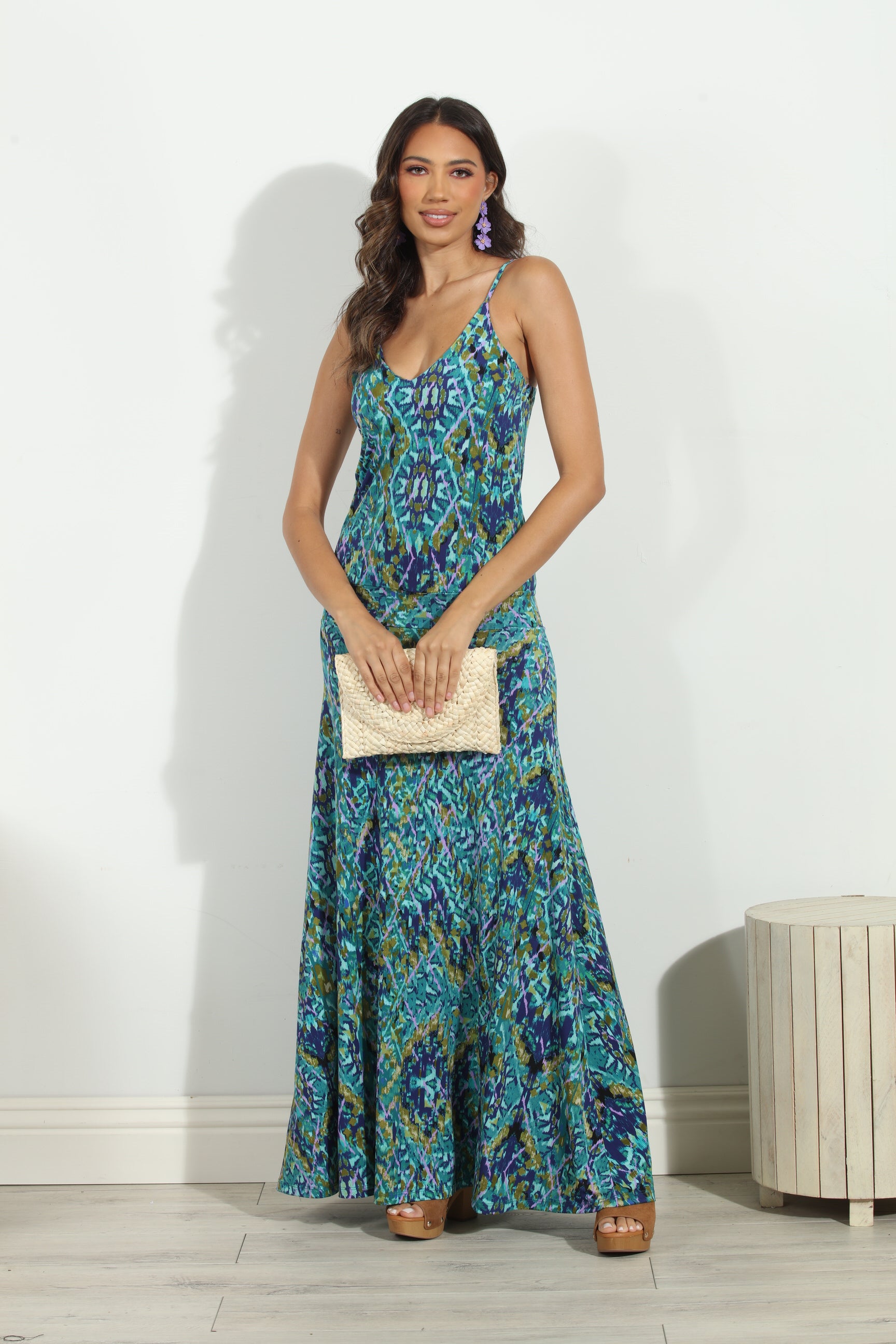 Duffy Stretch Drop Waist Maxi Dress