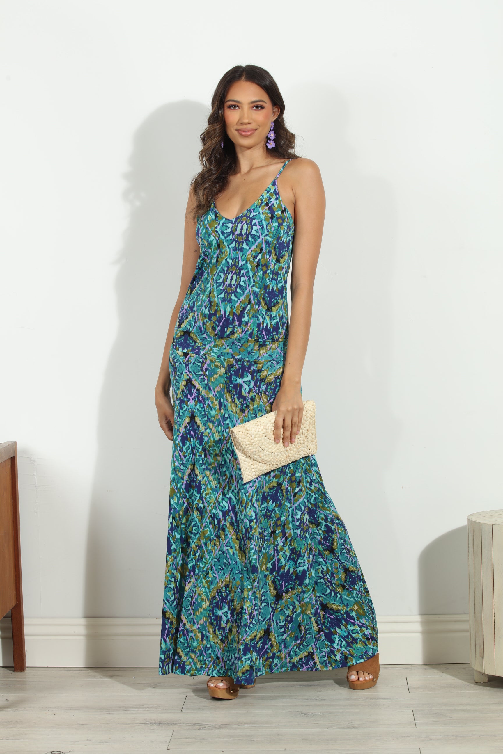 Duffy Stretch Drop Waist Maxi Dress