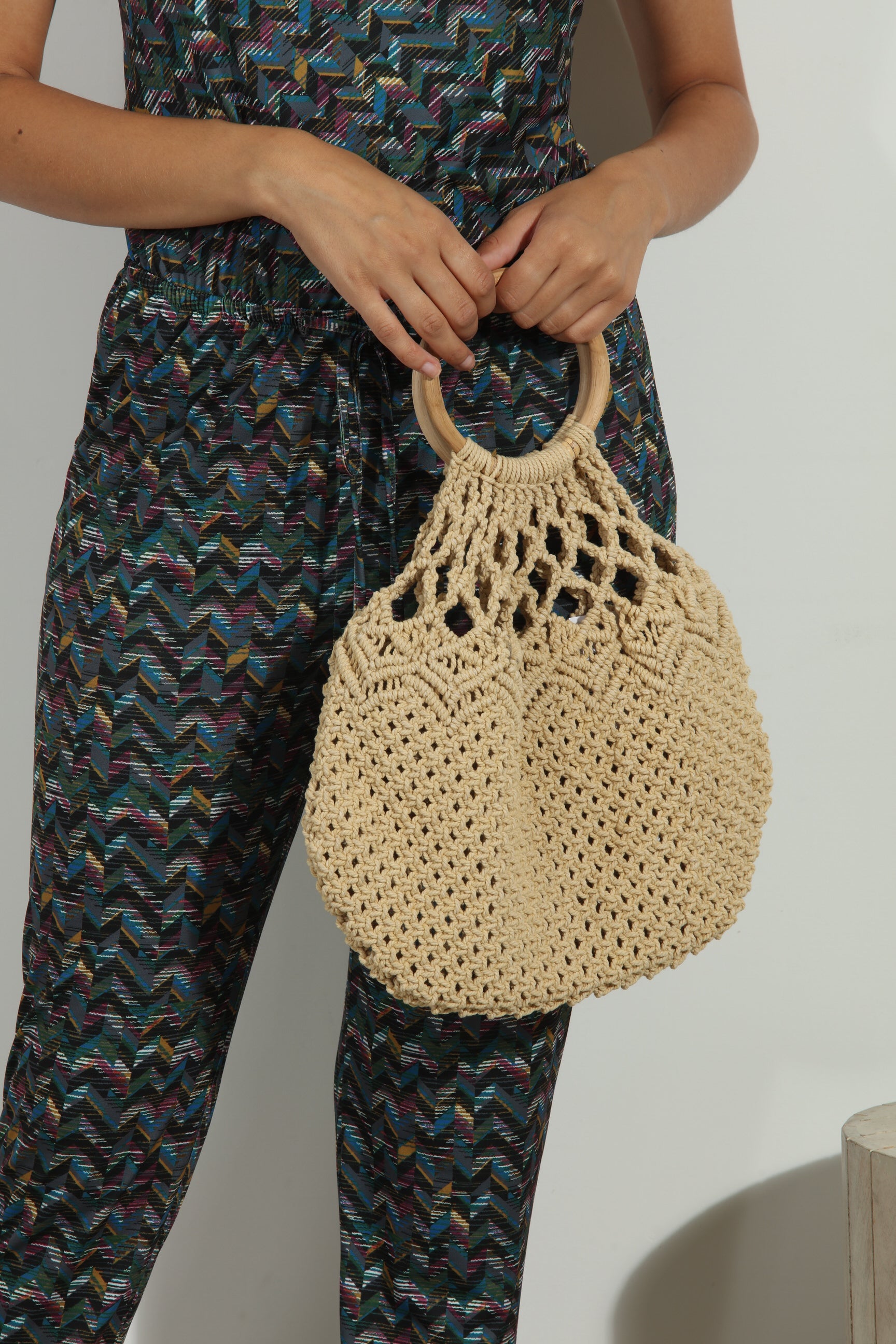 Tan Crochet Handbag