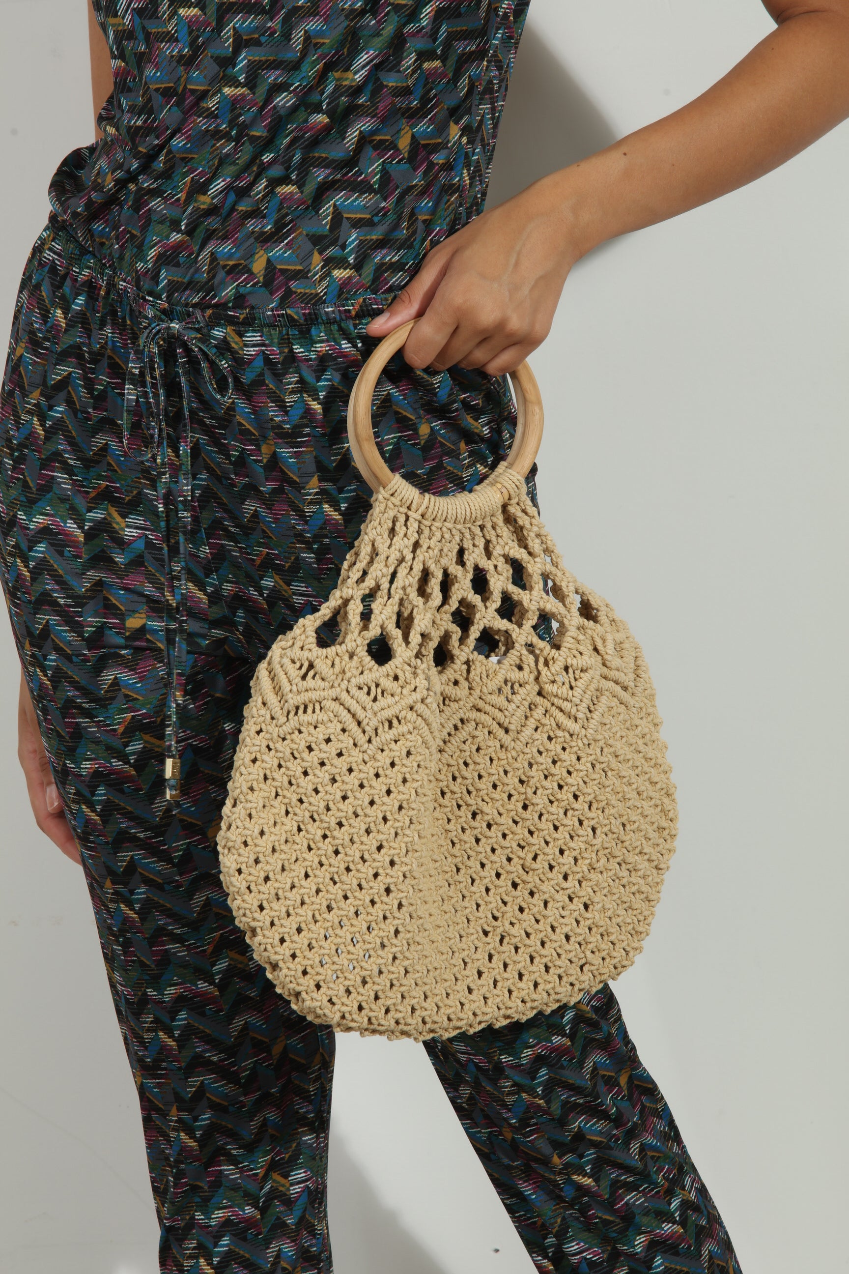 Tan Crochet Handbag