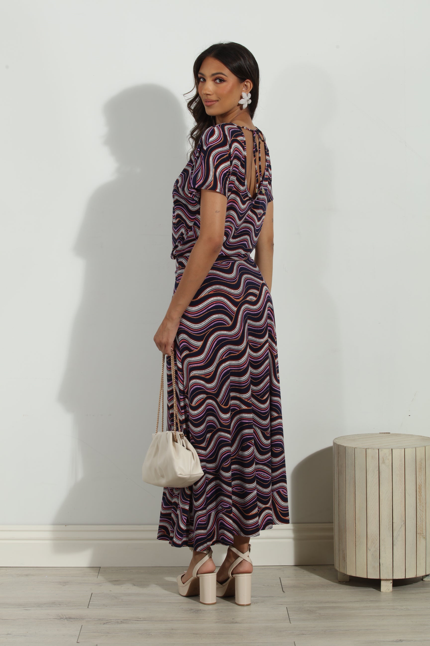 Leanna Short Sleeve Drop Waist Maxi Dress-FINAL SALE