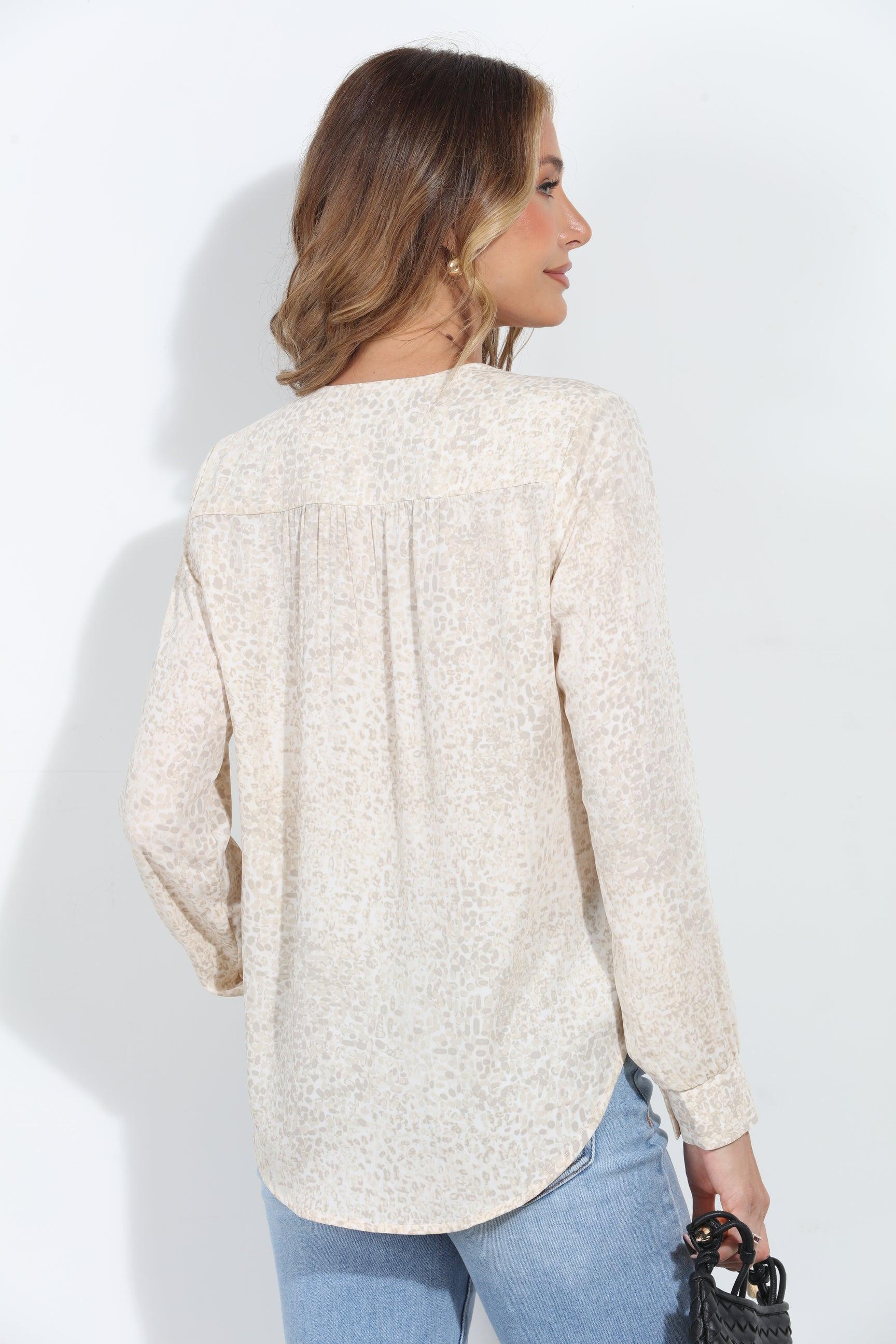 Fate V-Neck Front Pleat Blouse