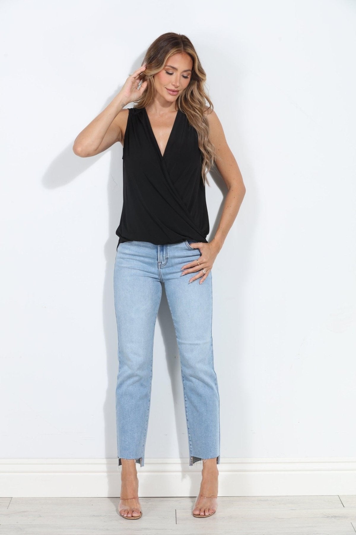 Black ITY Surplice Top - BEST SELLER
