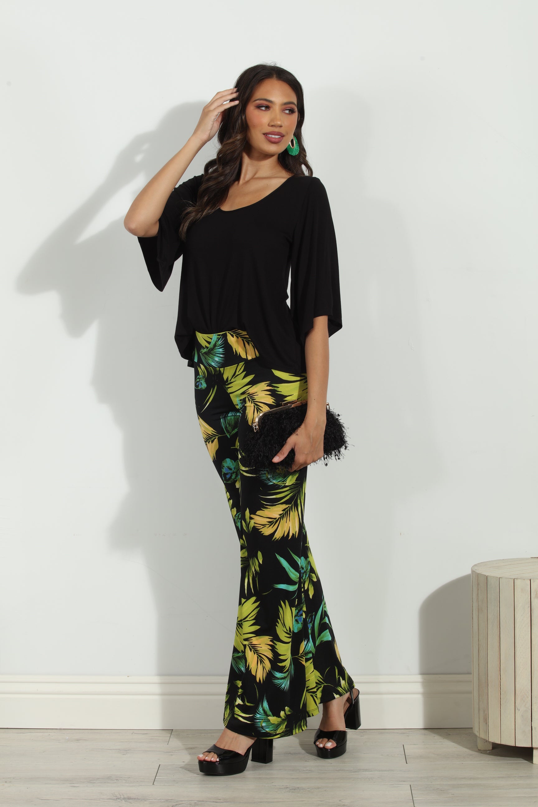 Palmera Stretch Flare Leg Pants-FINAL SALE
