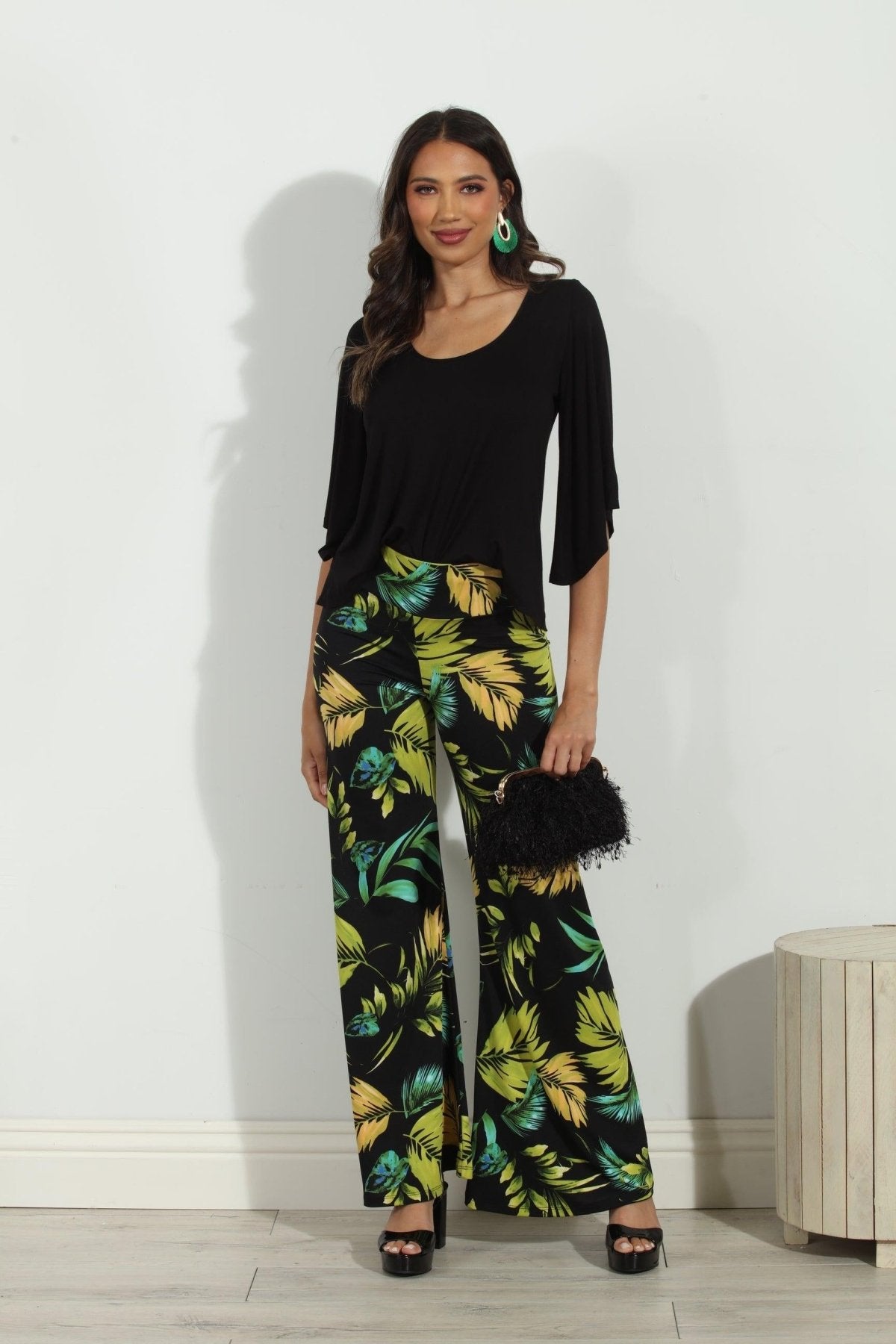 Black Jersey Bell Sleeve Top-BEST SELLER