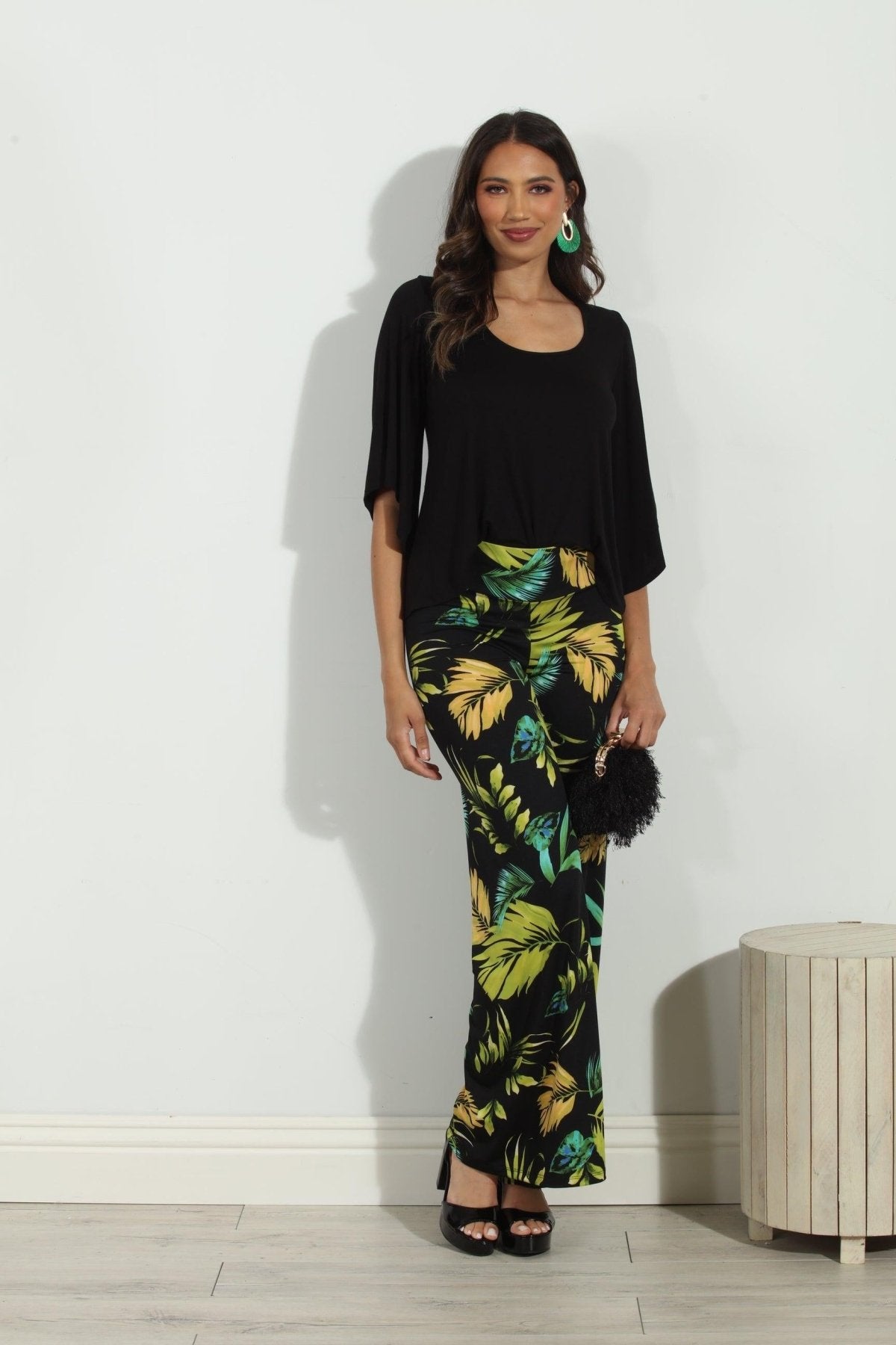 Black Jersey Bell Sleeve Top-BEST SELLER