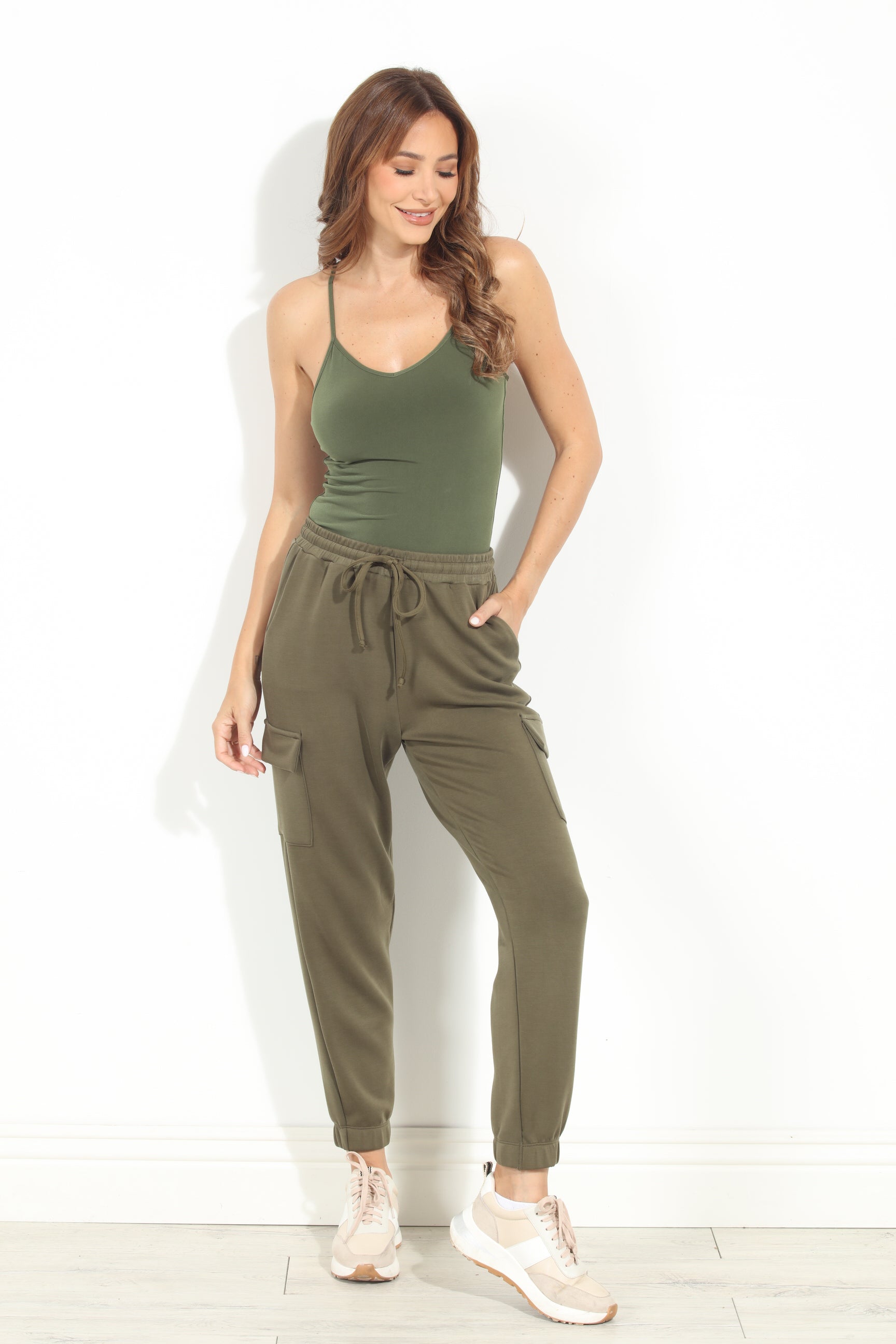 Olive ITY Stretch Lined Tank