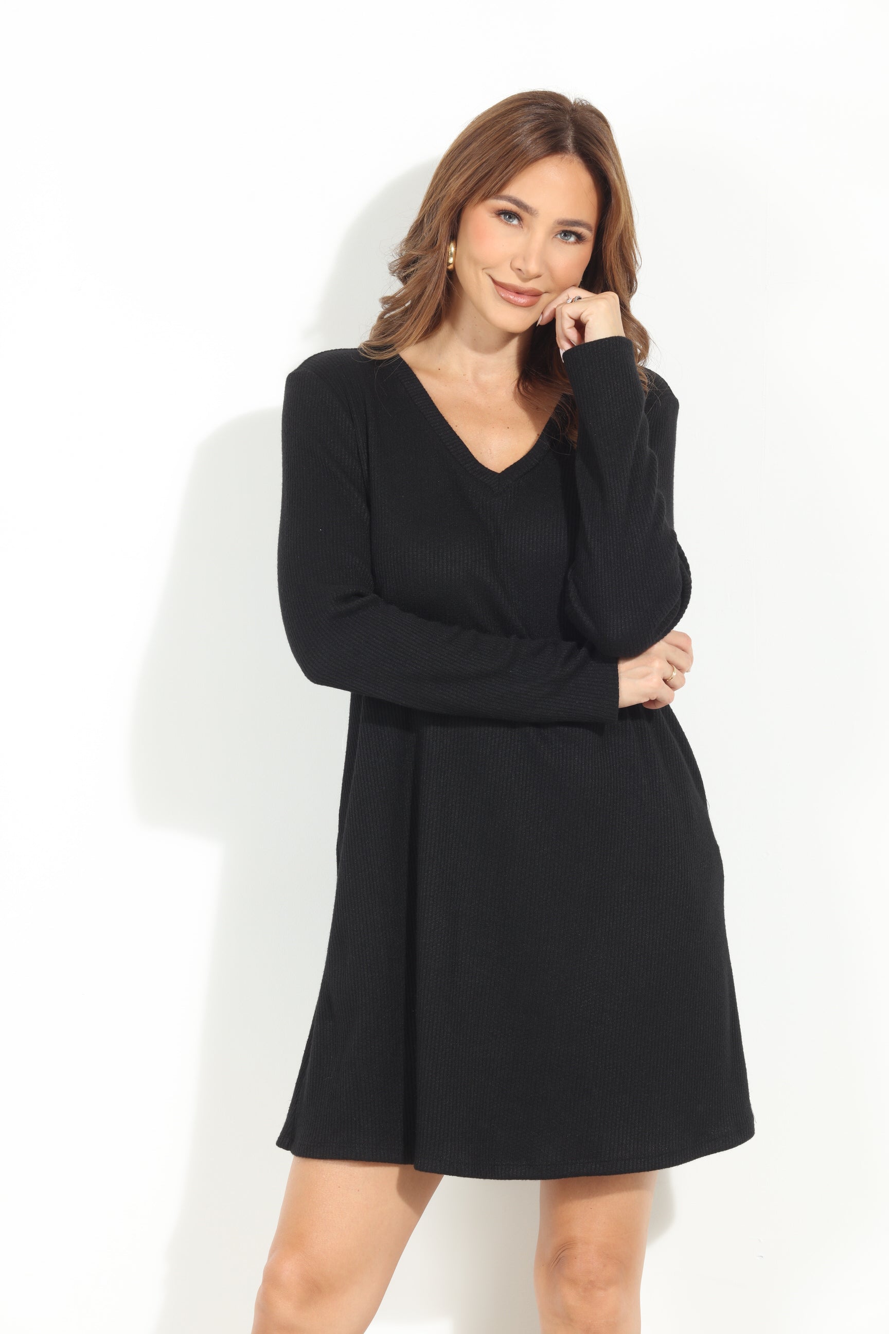 Black Cashmere Knit Dress