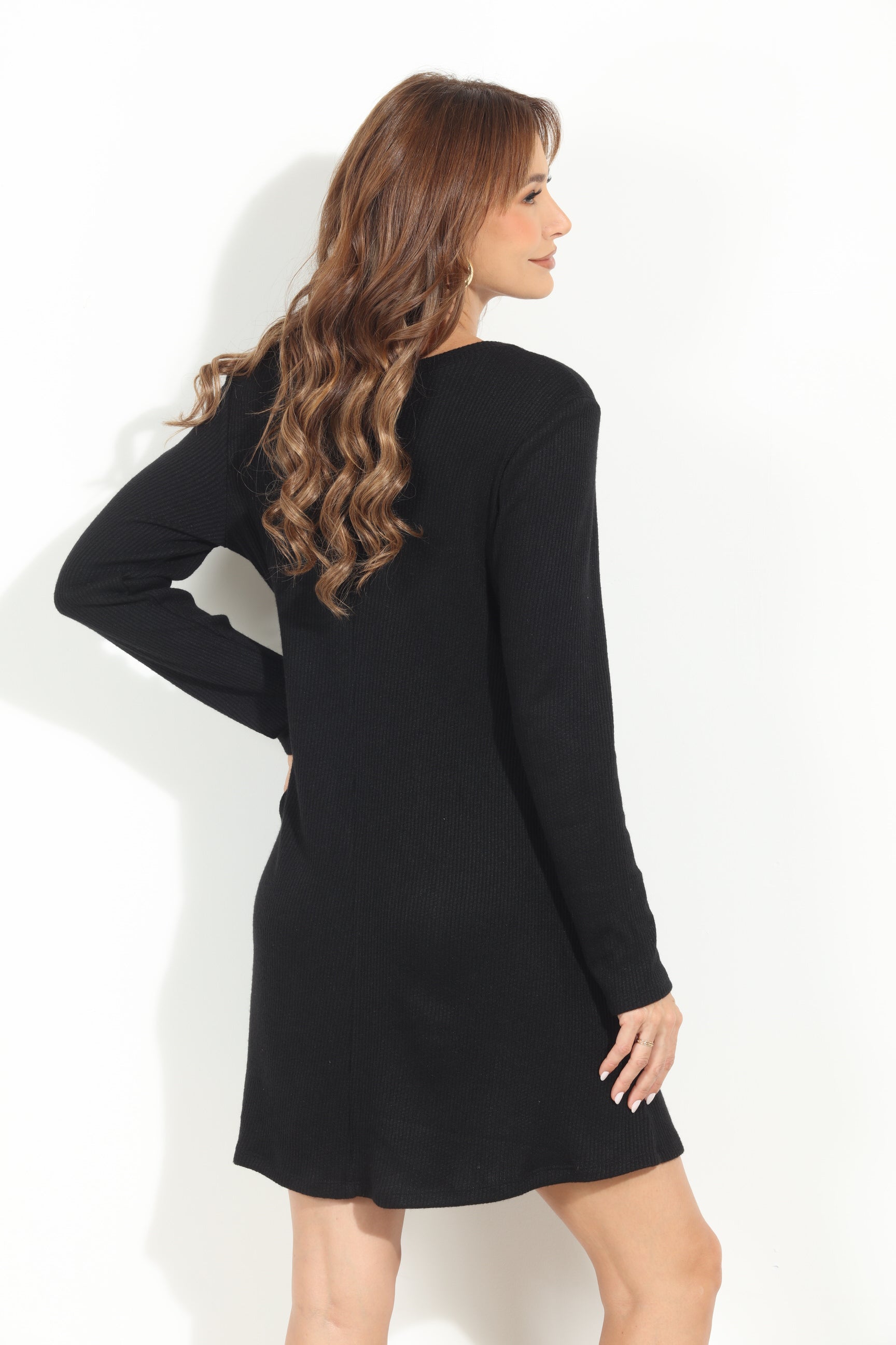 Black Cashmere Knit Dress
