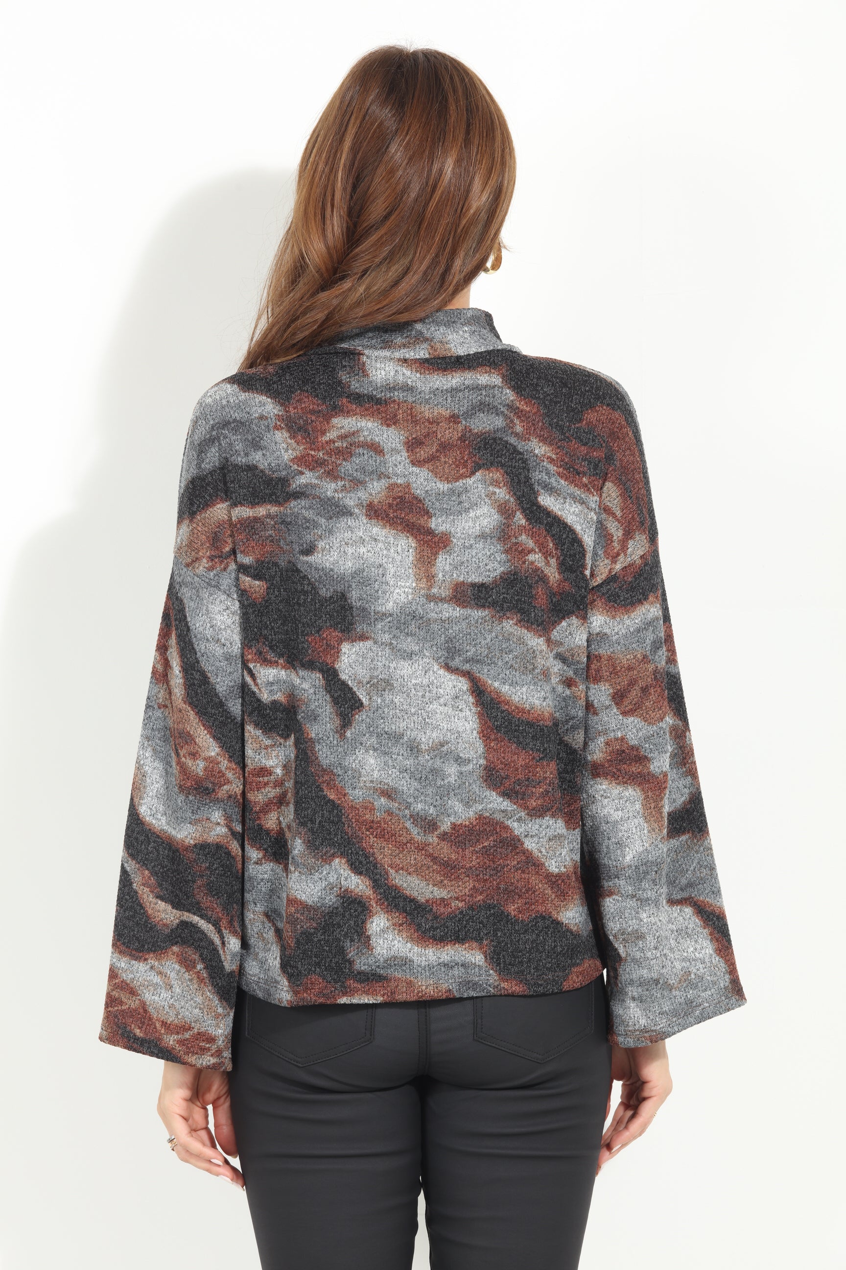 Sierra Hacci Mock Neck Knit Top