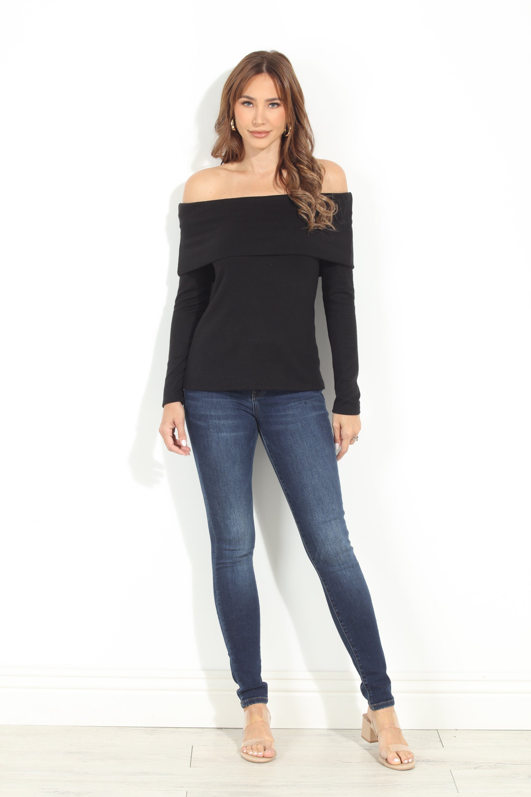 Black Cashmere OTS Knit Top