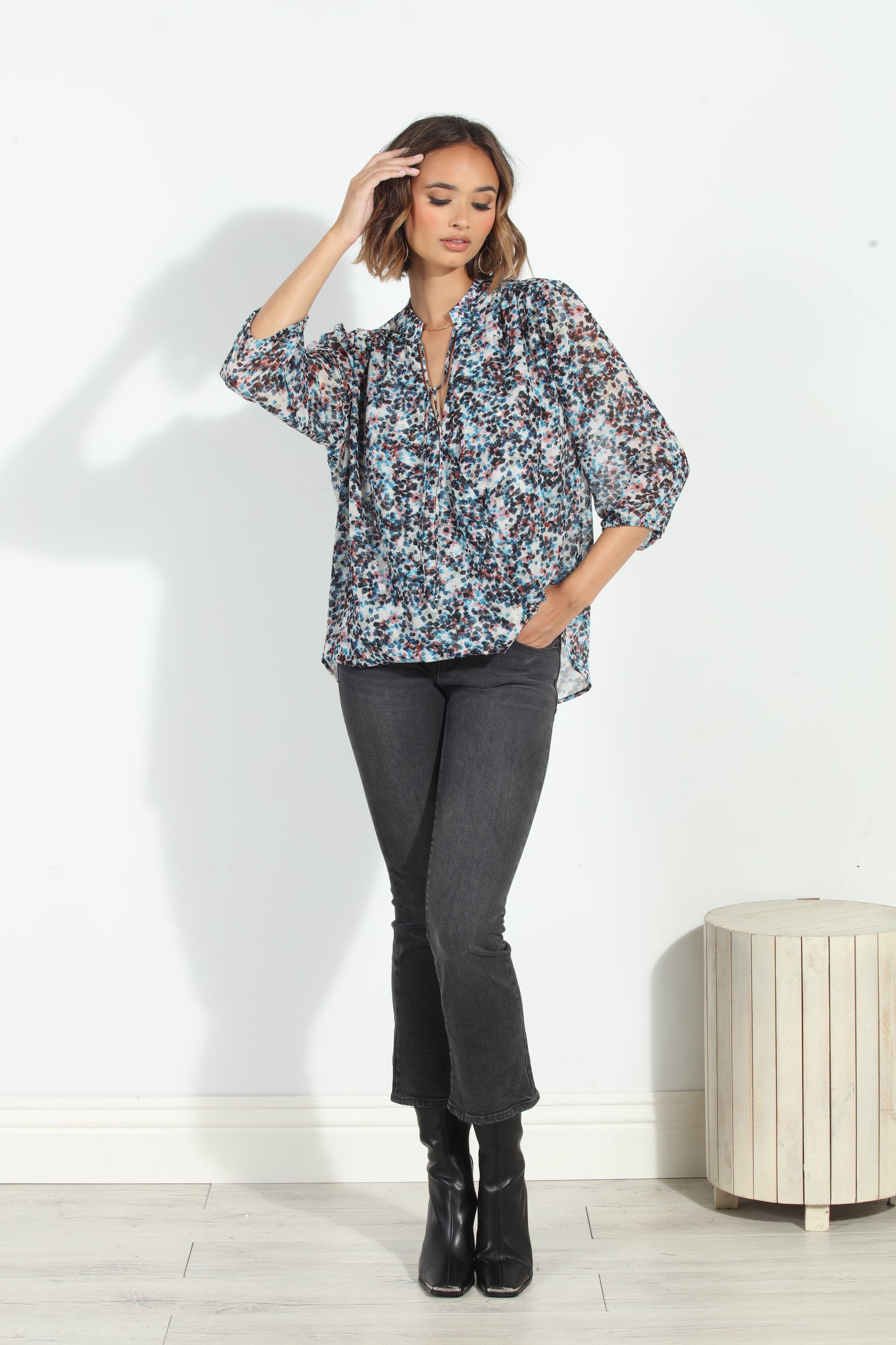 Lucila 3/4 Sleeve Surplice Blouse