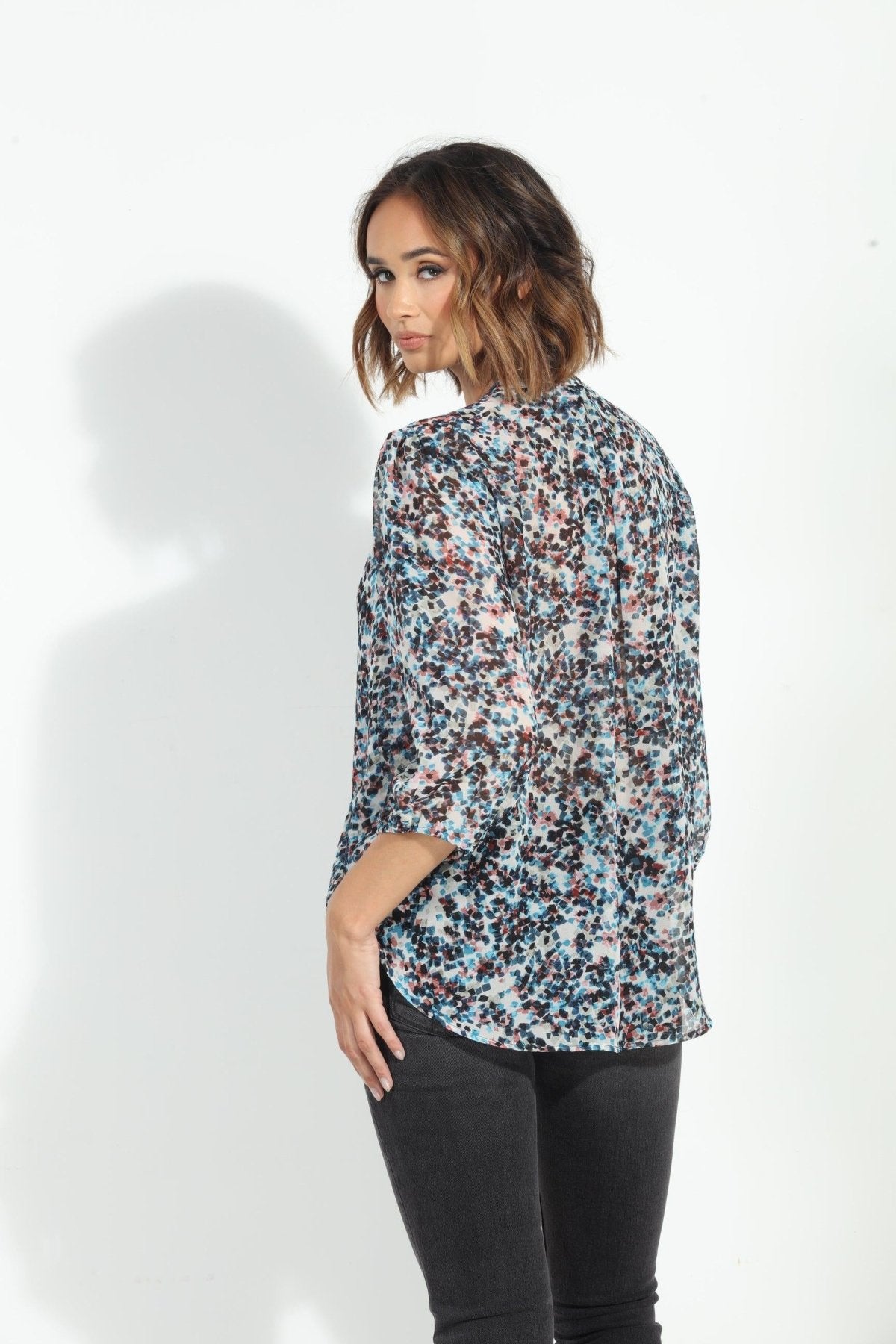 Lucila 3/4 Sleeve Surplice Blouse-FINAL SALE