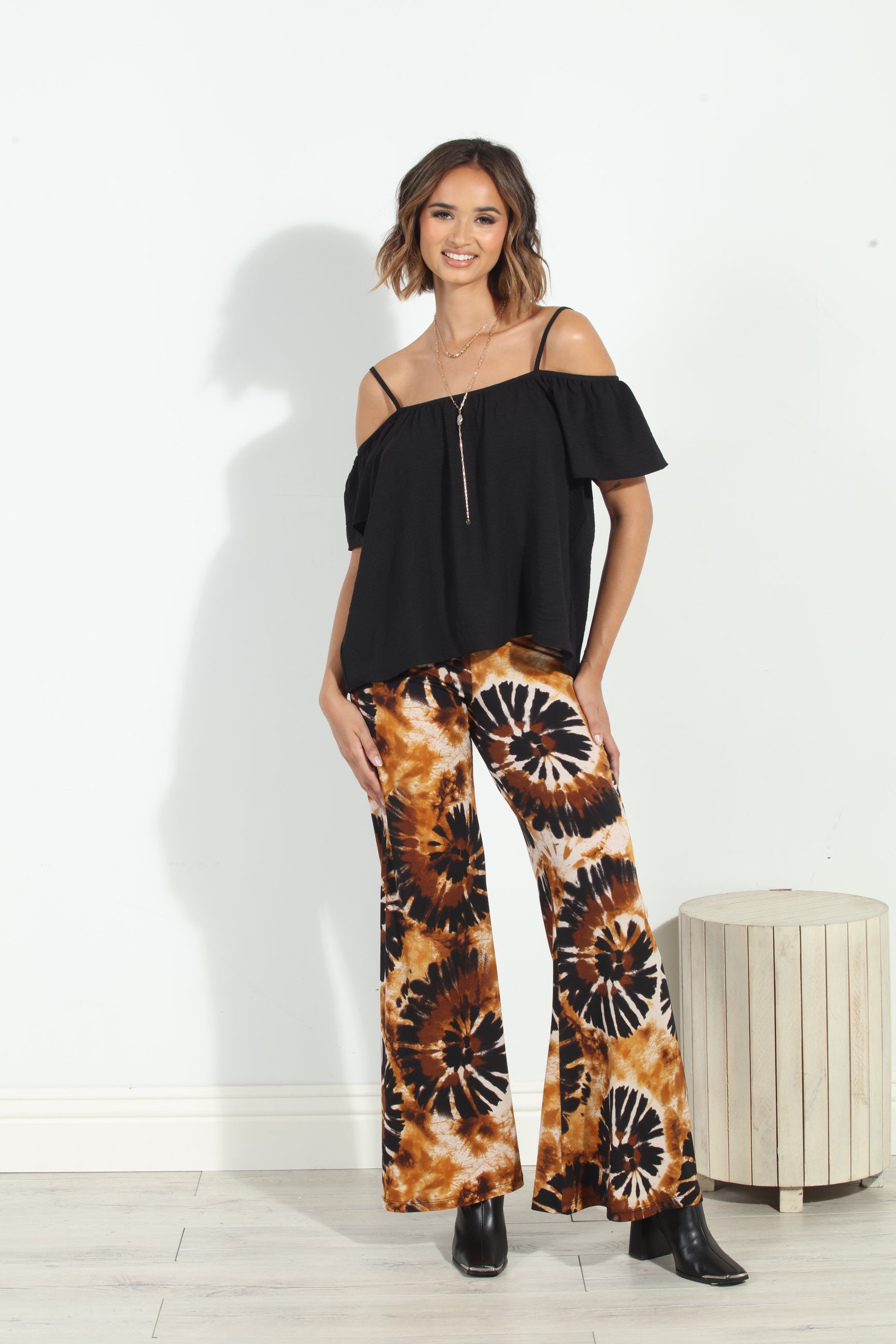 Black Airflow Cold Shoulder Tank