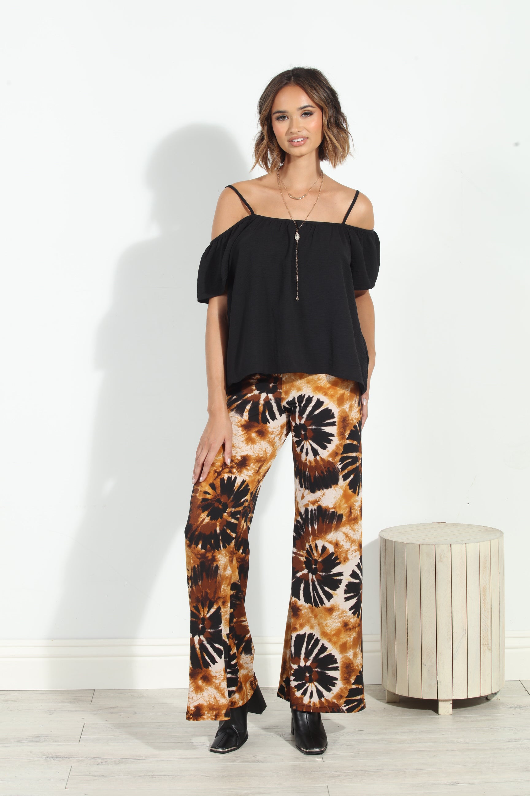 Black Airflow Cold Shoulder Tank