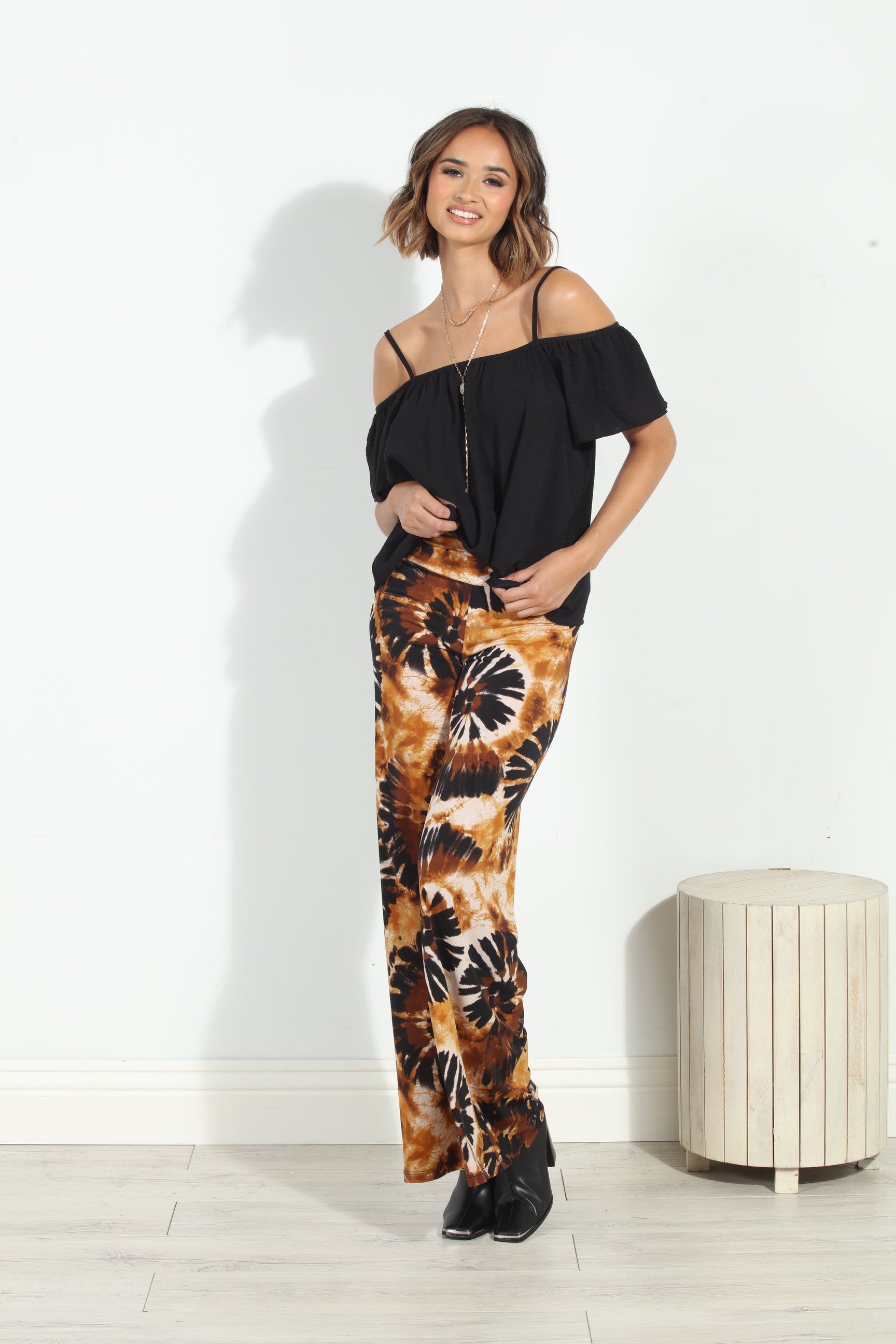 Black Airflow Cold Shoulder Tank