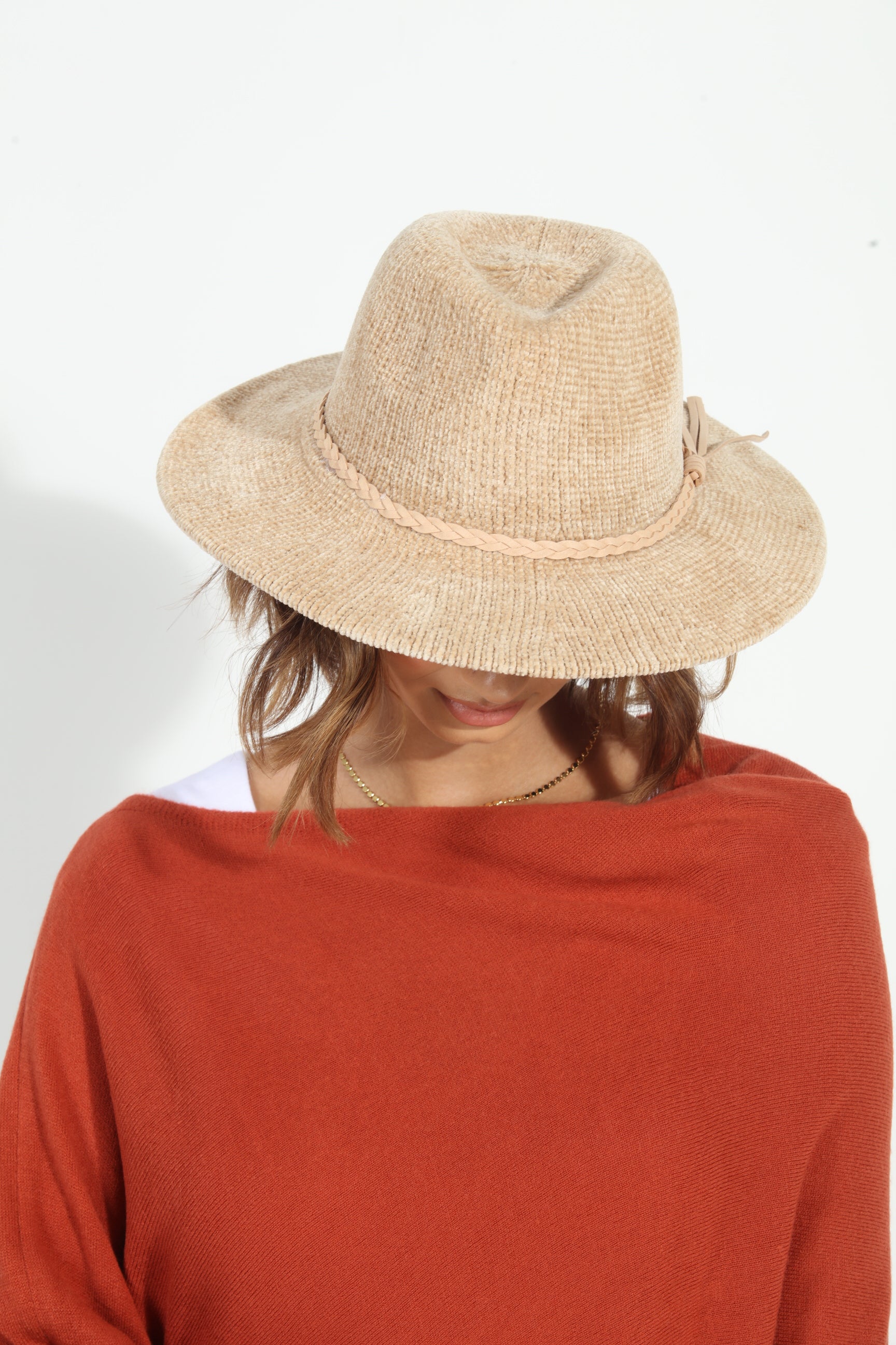 Blair Chenille Fedora-Beige