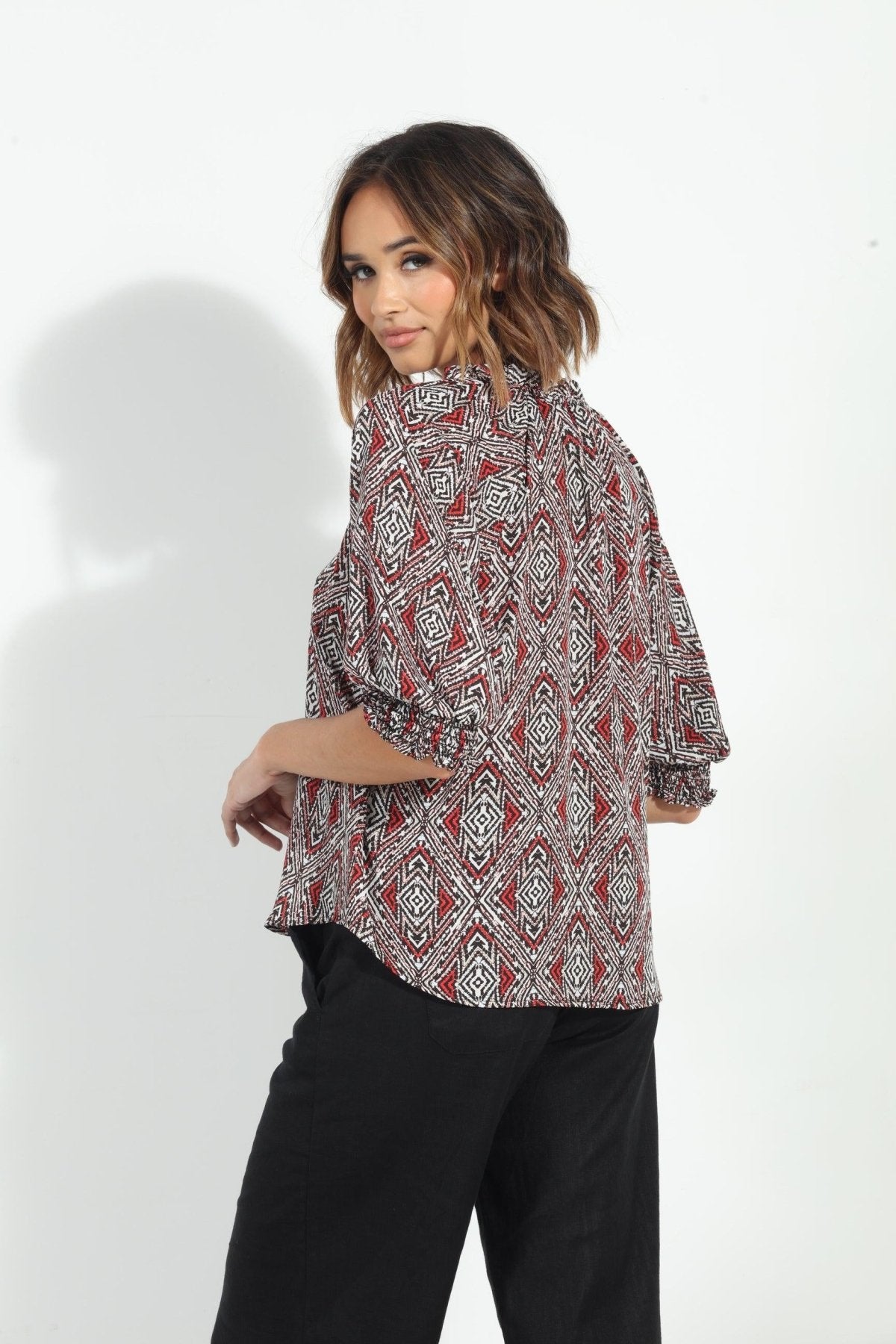 Shanae Split Neck Top-FINAL SALE