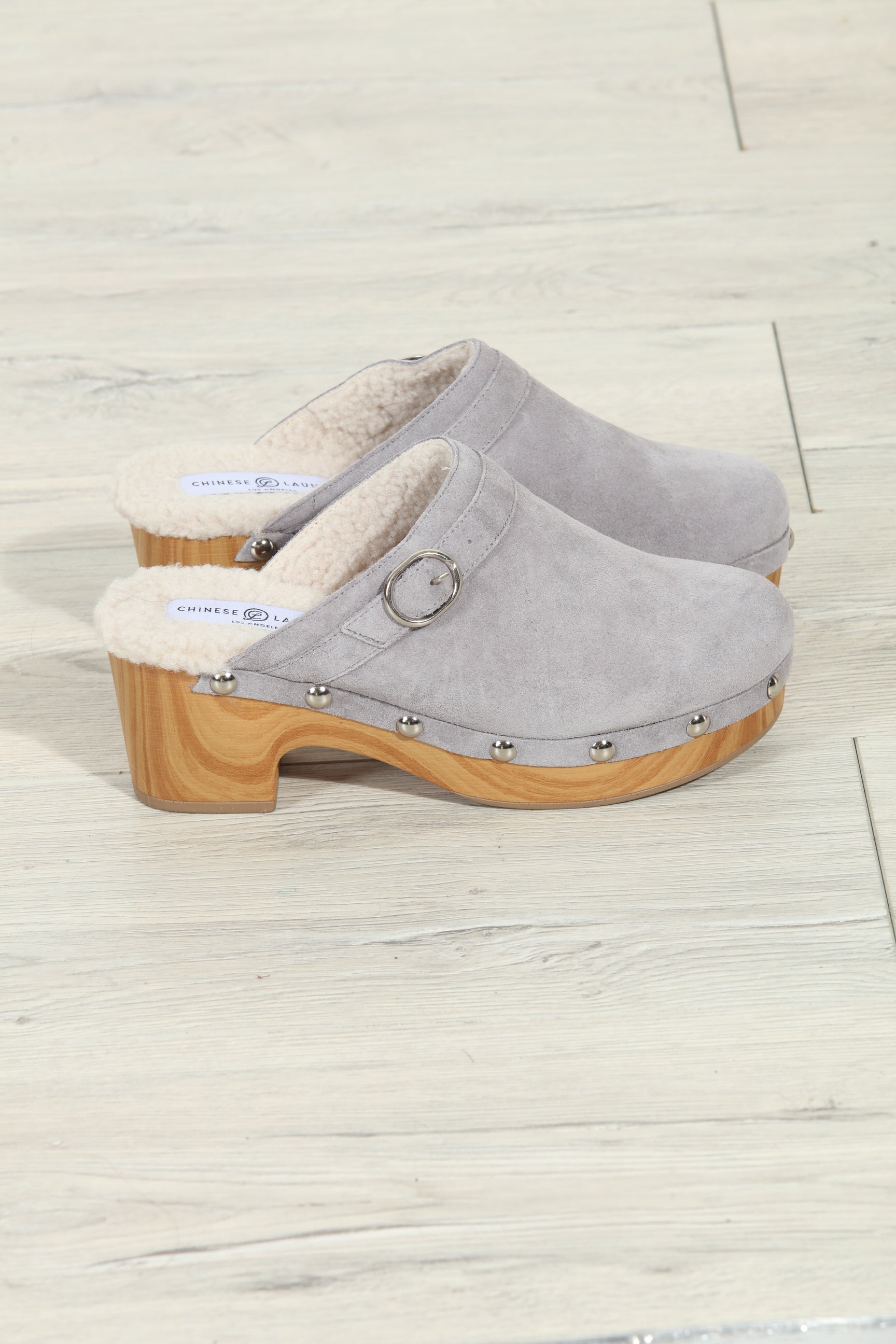 Chinese Laundry- Carlie Suede Clog- Grey-FINAL SALE