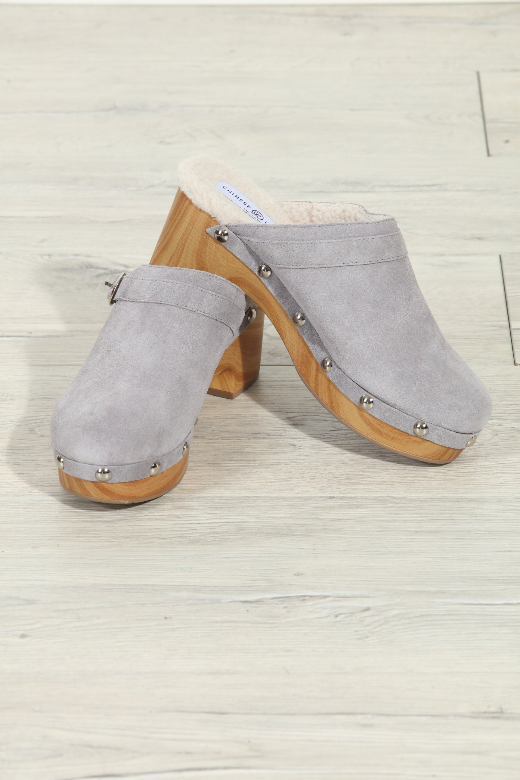 Chinese Laundry- Carlie Suede Clog- Grey-FINAL SALE