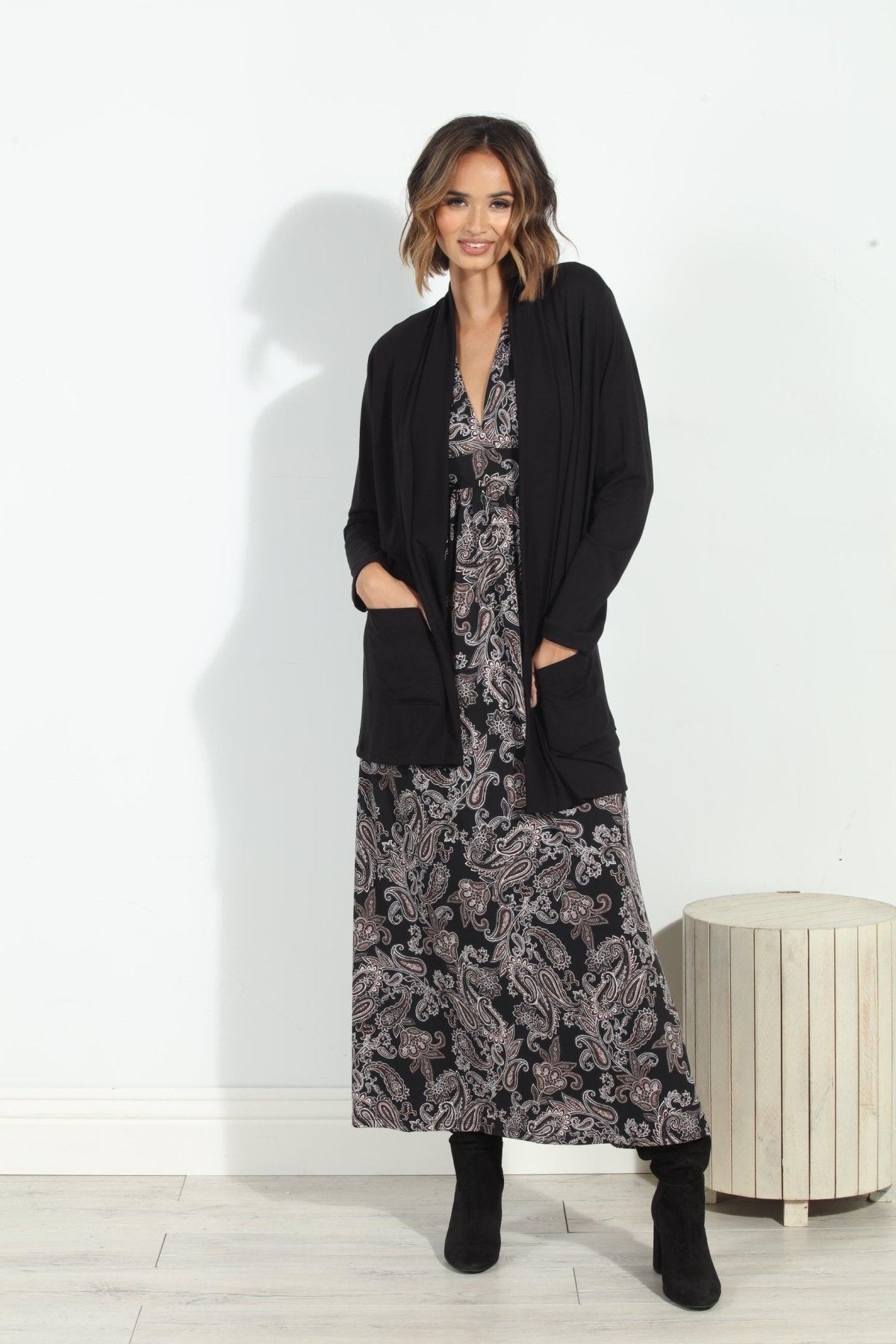 Ultra Soft French Terry Shrug-Black