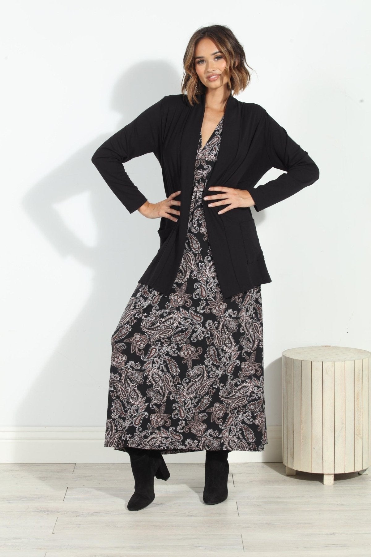 Ultra Soft French Terry Shrug-Black