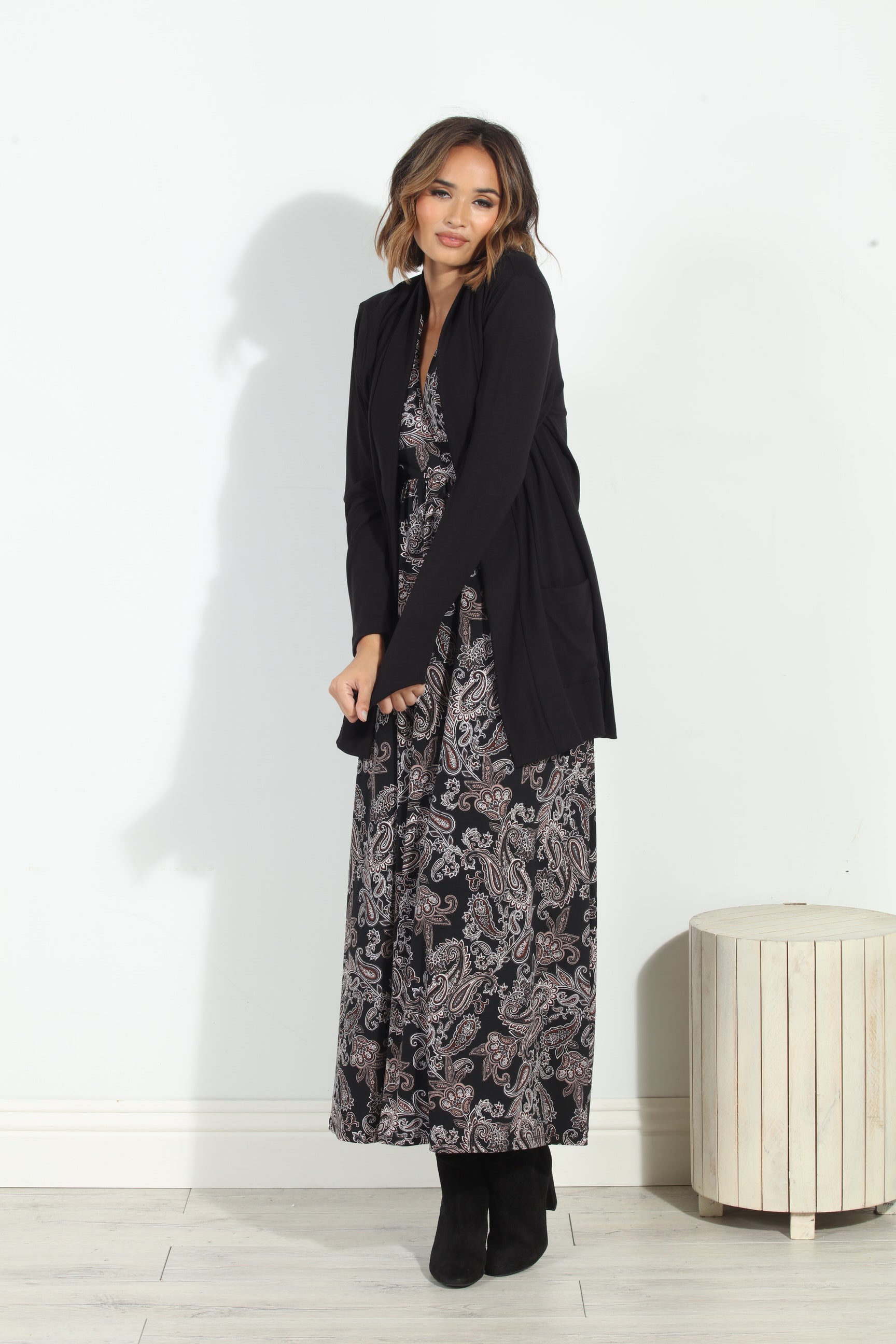 Black Yummy Soft French Terry Shrug