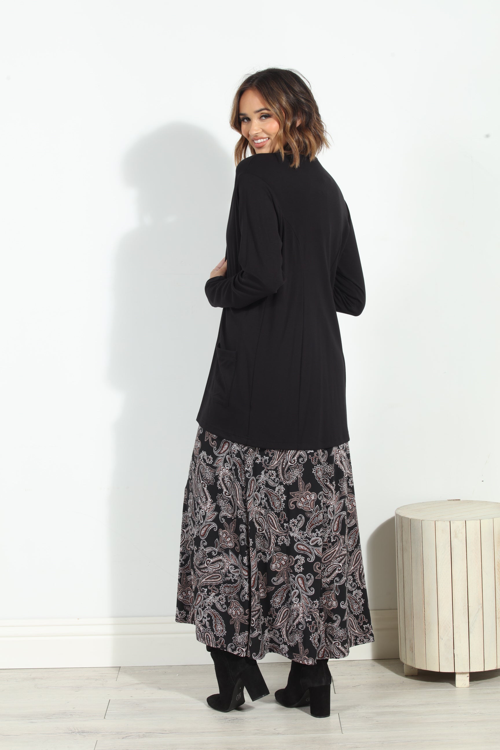 Black Yummy Soft French Terry Shrug