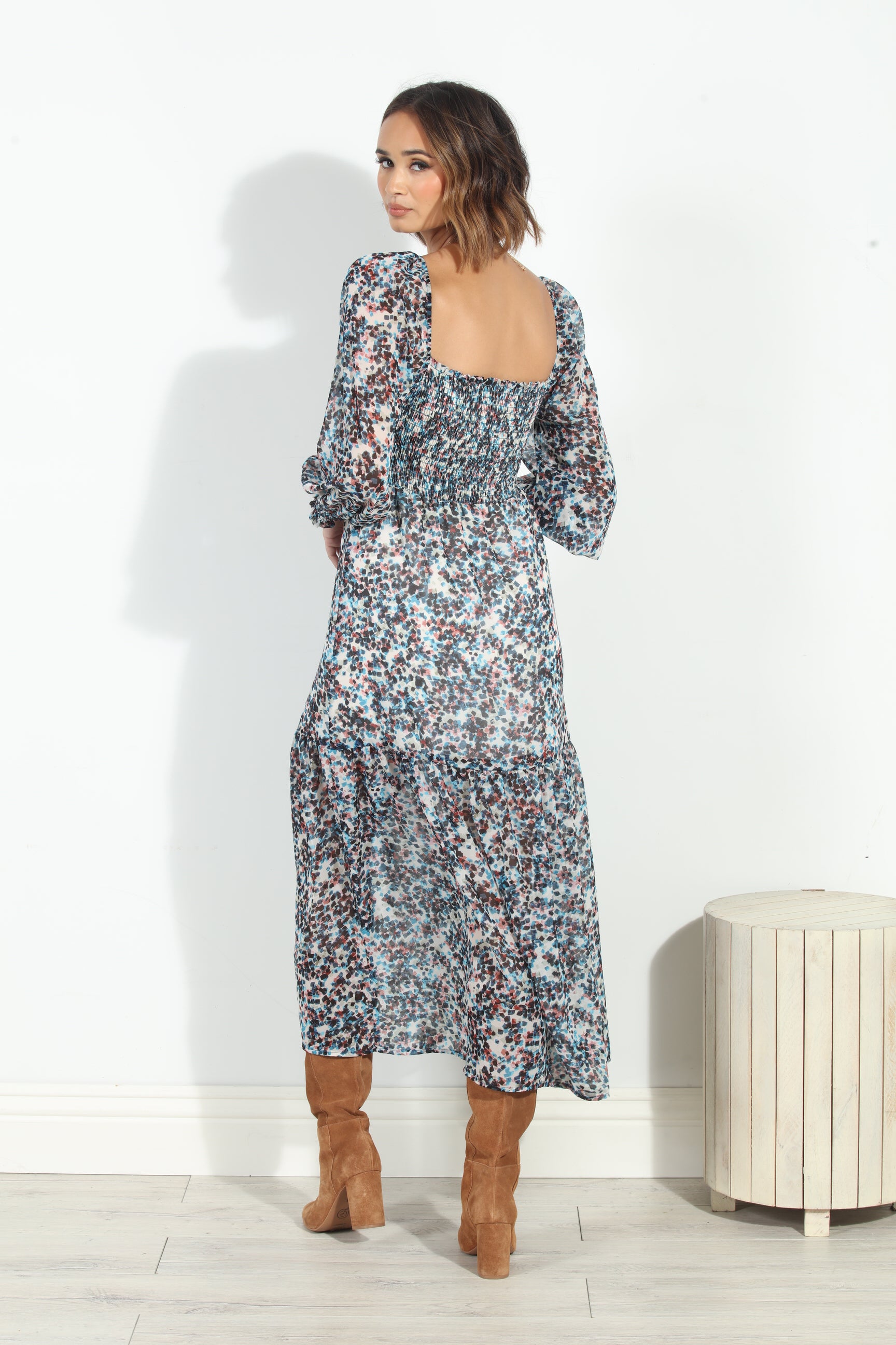 Lucila Smocked Midi Dress
