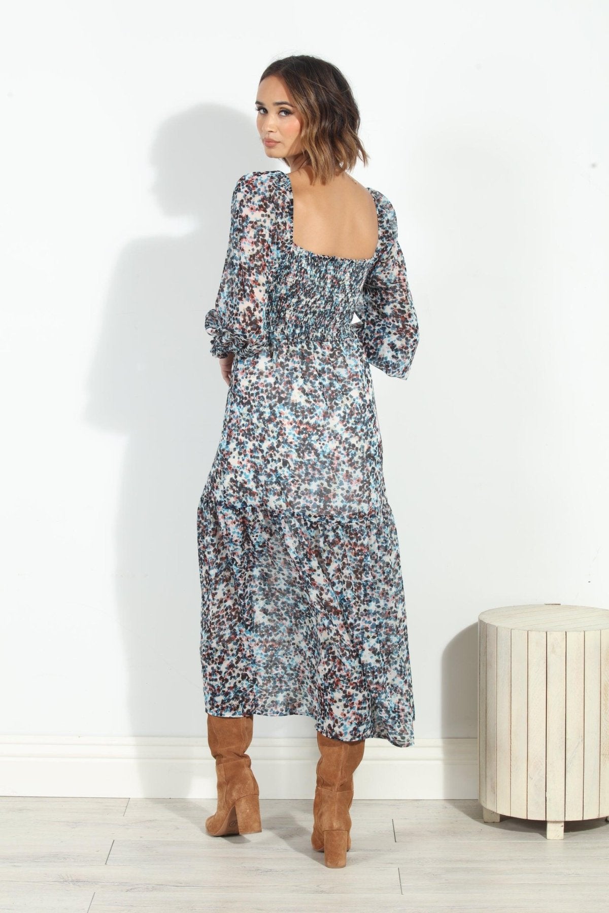 Lucila Smocked Midi Dress-FINAL SALE