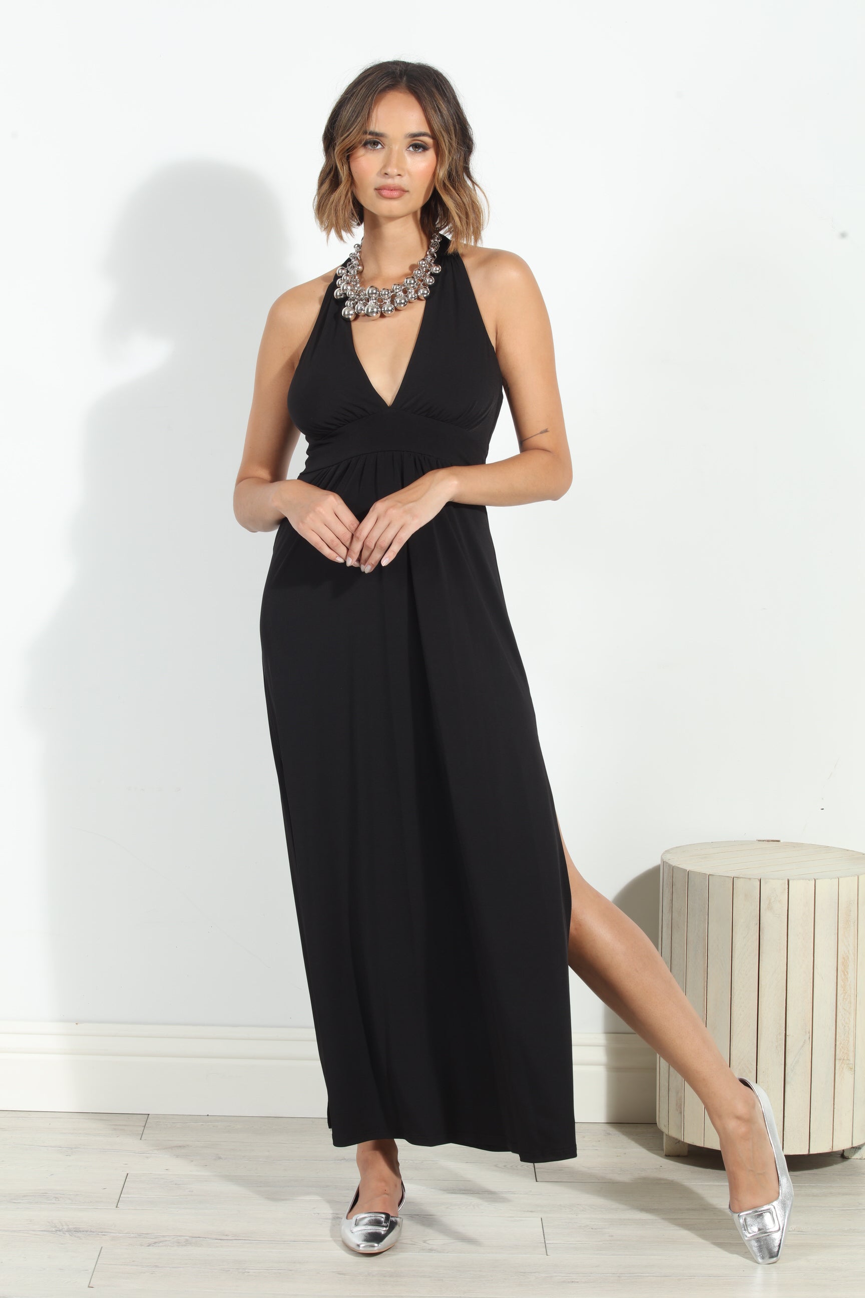 Black Halter Maxi Dress