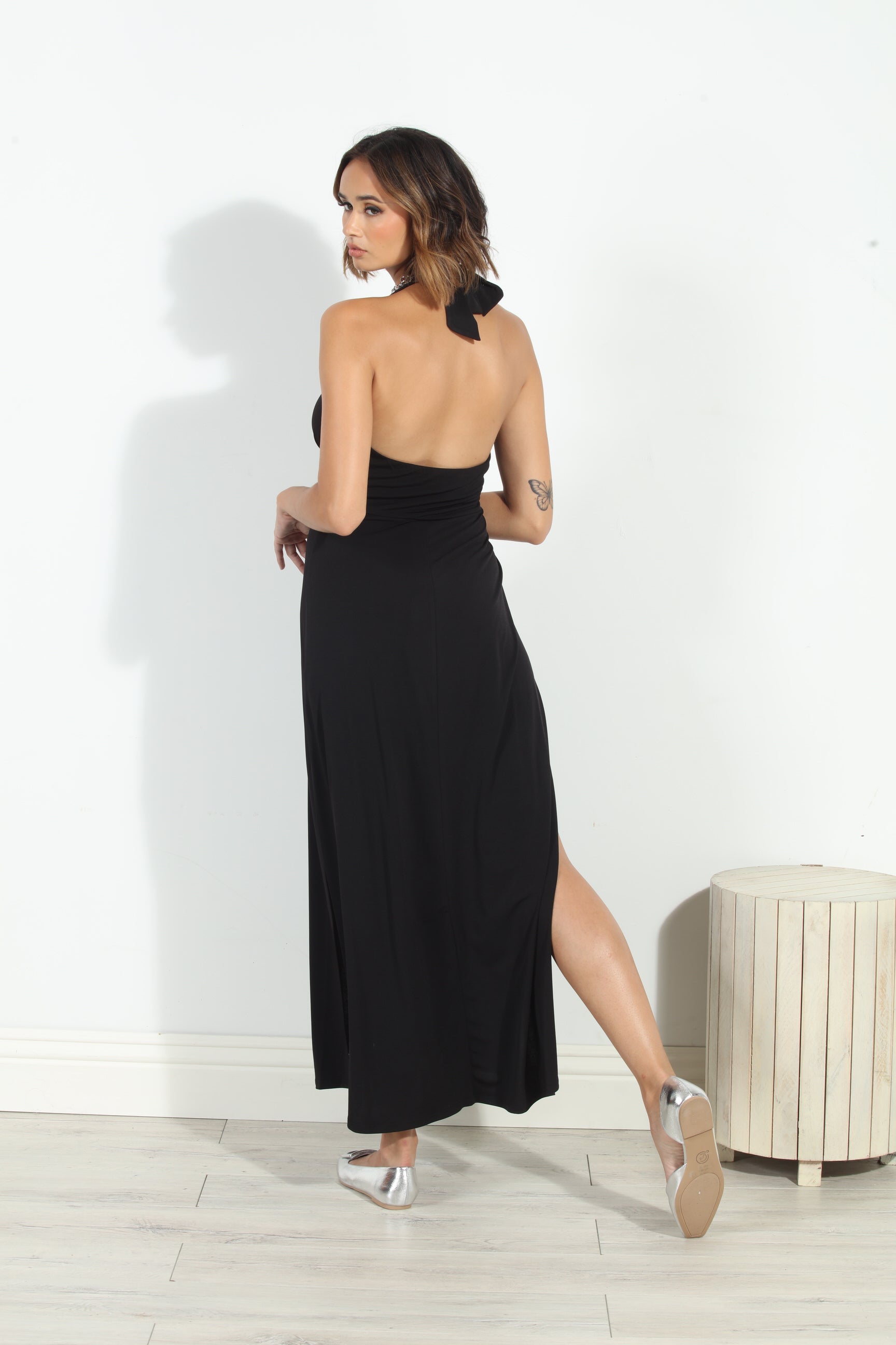 Black Halter Maxi Dress