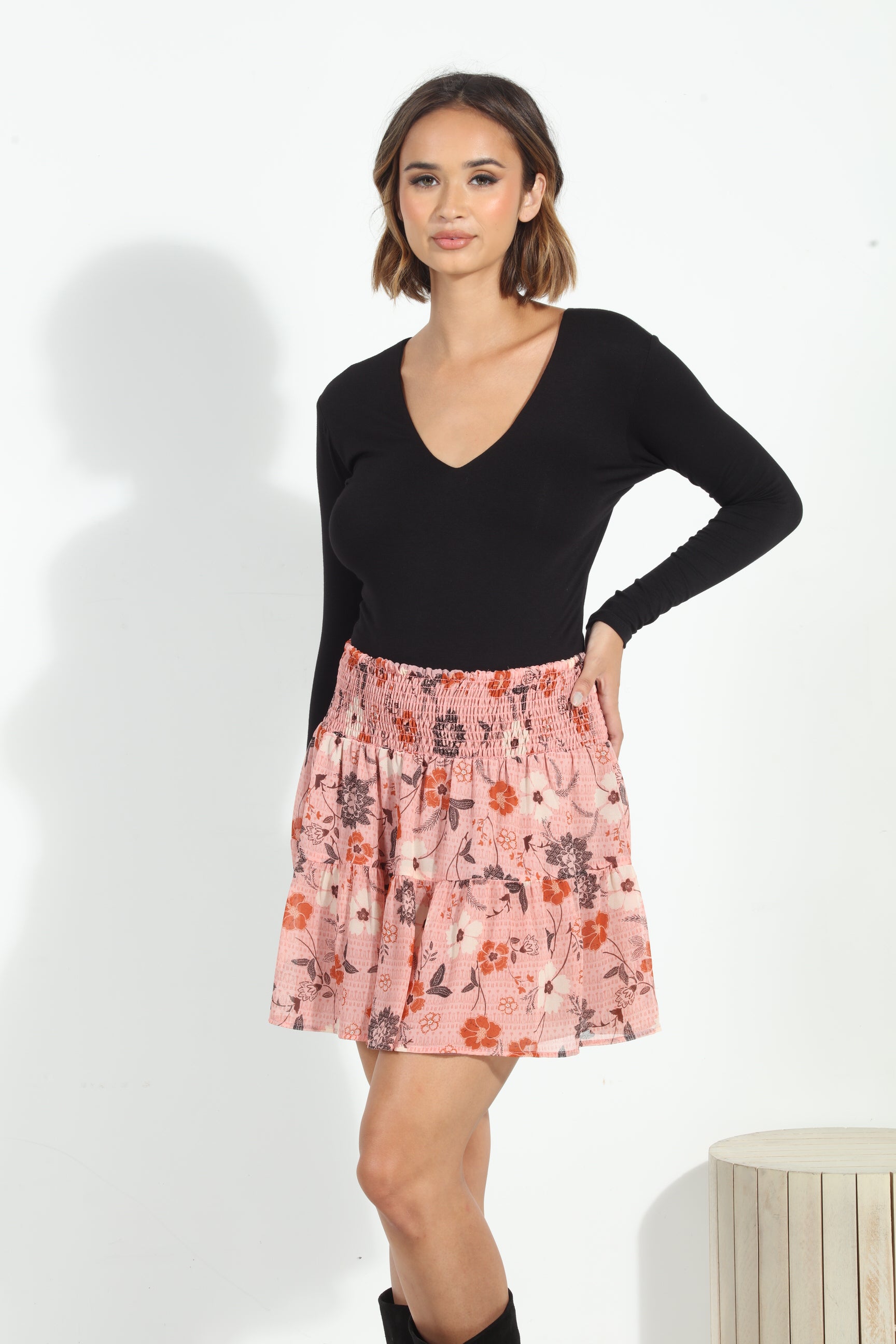 Georgia Smocked Mini Skirt