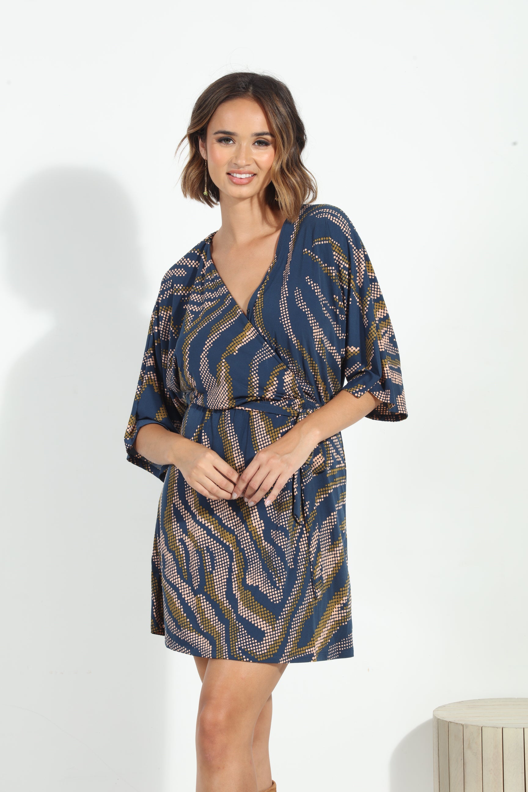 Zarda Stretch Kimono Sleeve Dress