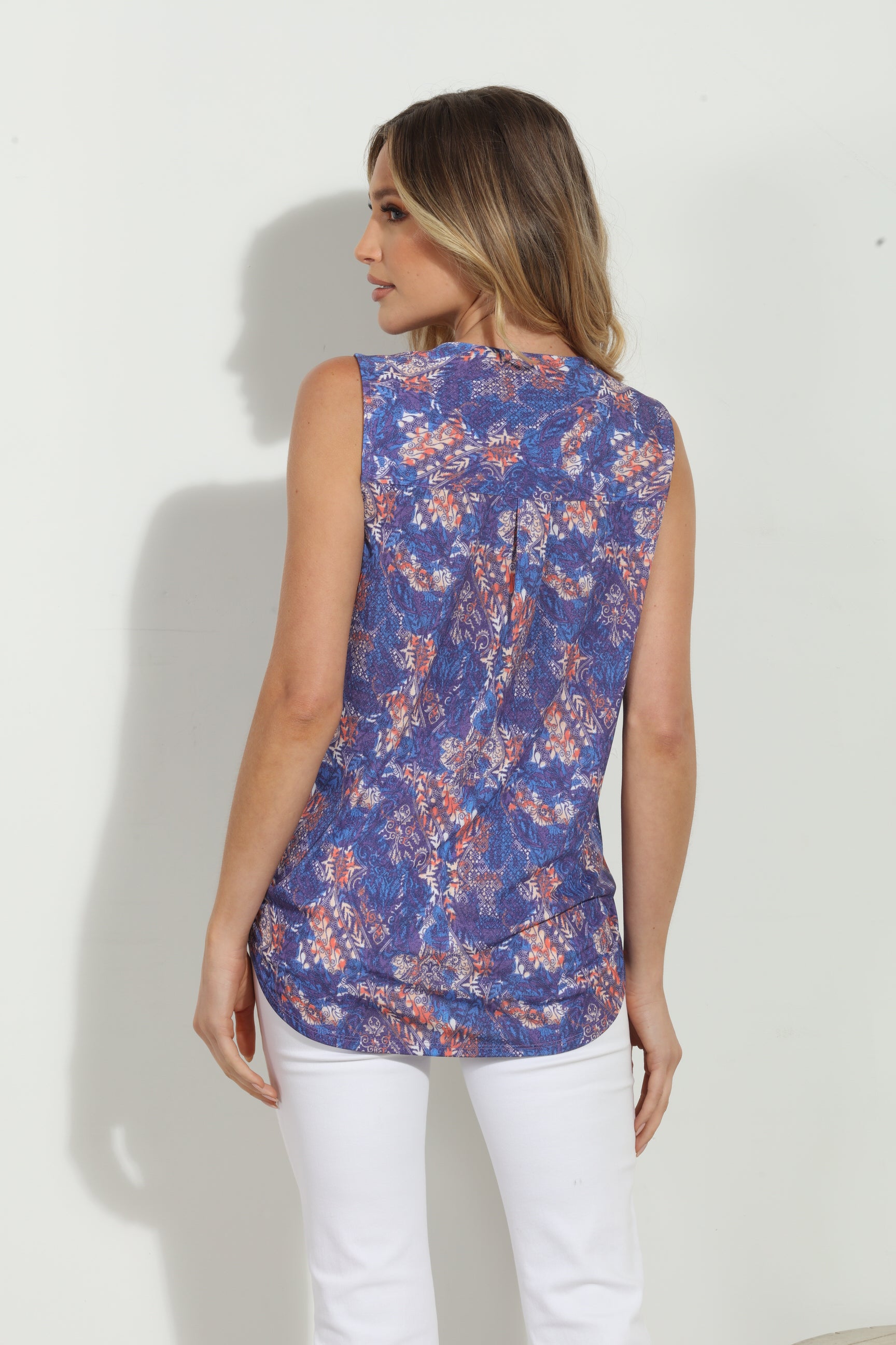 Marilyn Sleeveless Stretch Surplice Top