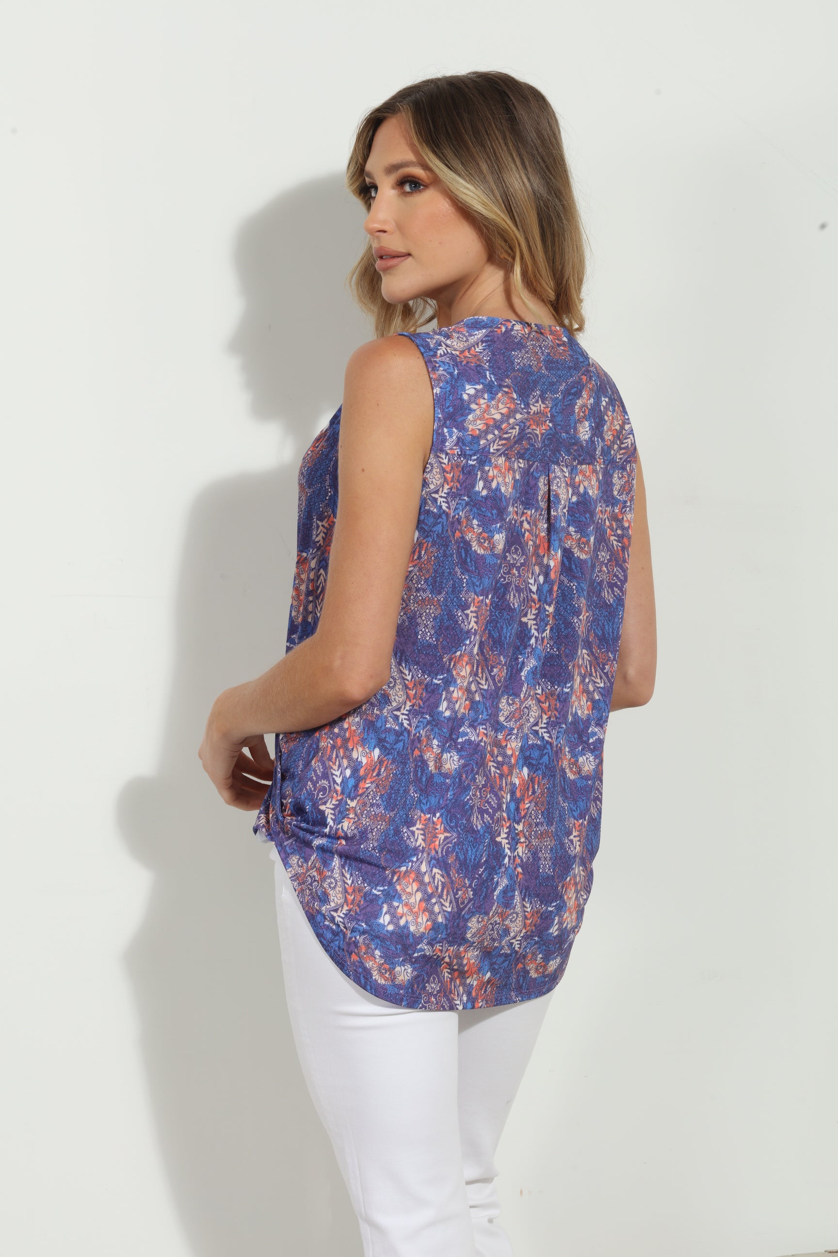 Marilyn Sleeveless Stretch Surplice Top