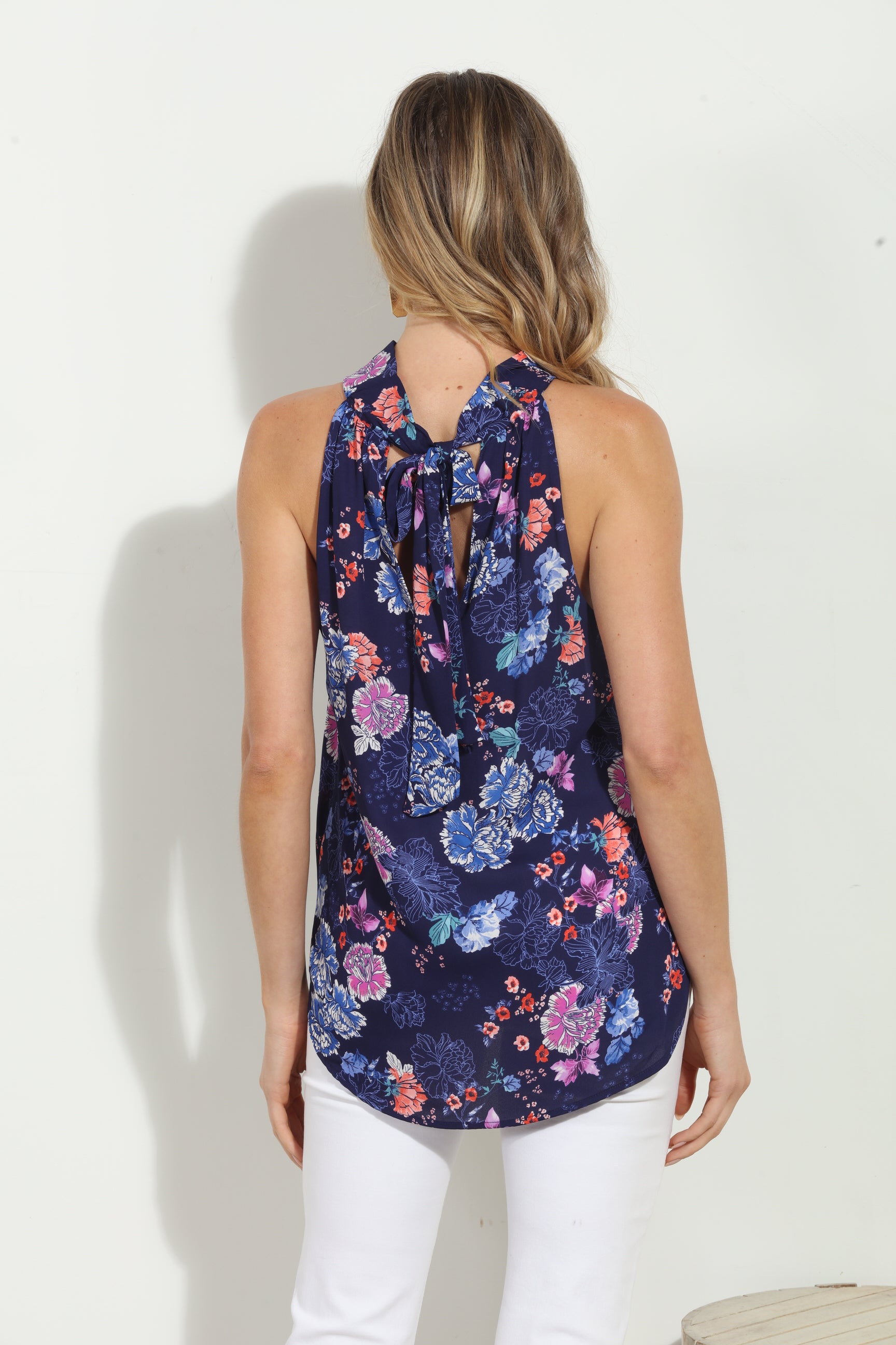 Jerica Twist Halter Sleeveless Blouse